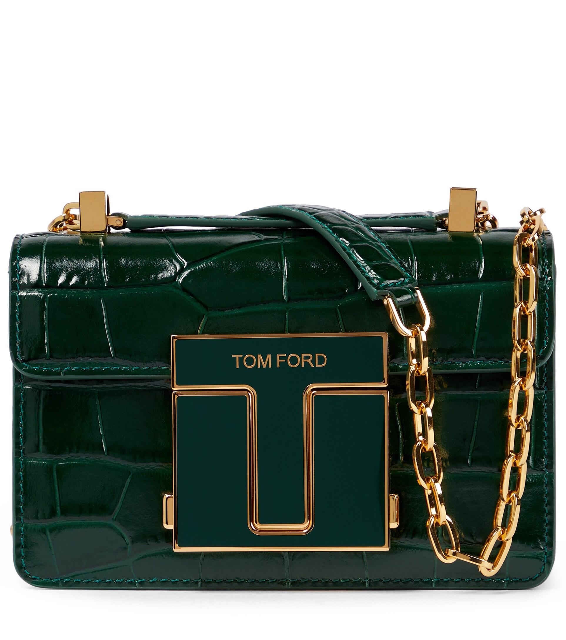 Tom Ford 001 Small Leather Shoulder Bag in Green | Lyst
