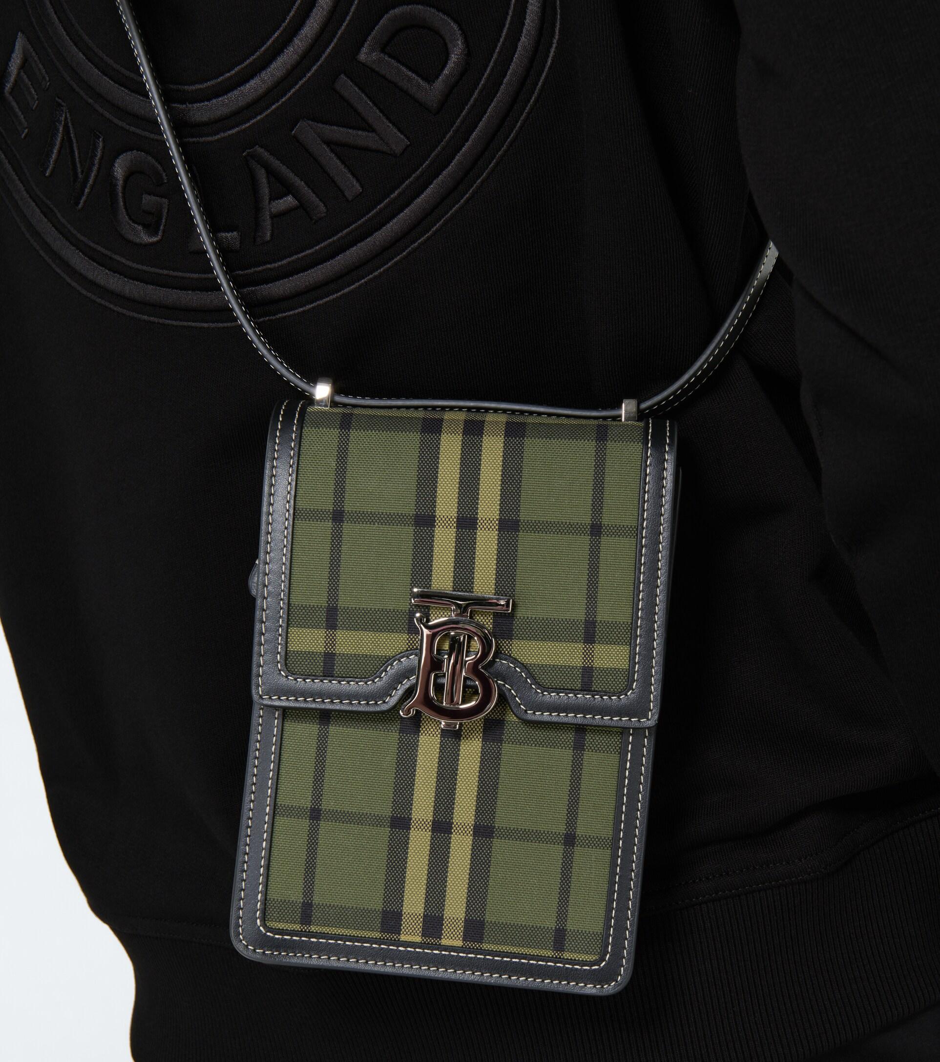 Monogram Leather Robin Bag in Black, Burberry® Official