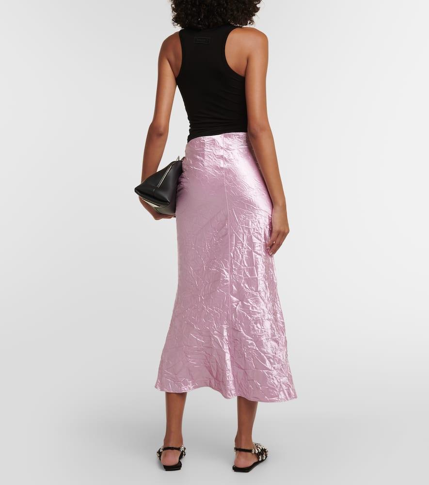 The Attico Crinkled Satin Slip Skirt in Purple | Lyst