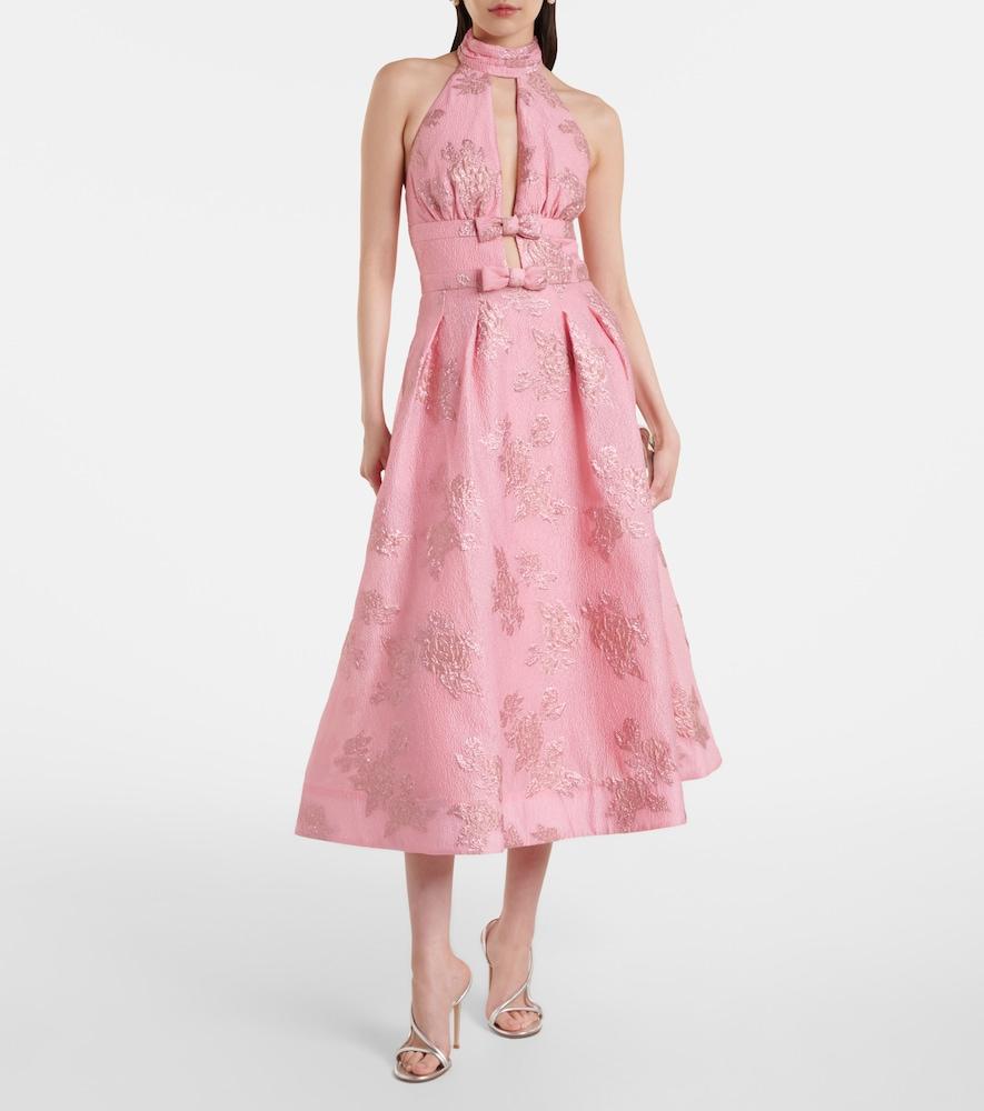 Rebecca Vallance Benette Brocade Cocktail Dress in Pink | Lyst UK