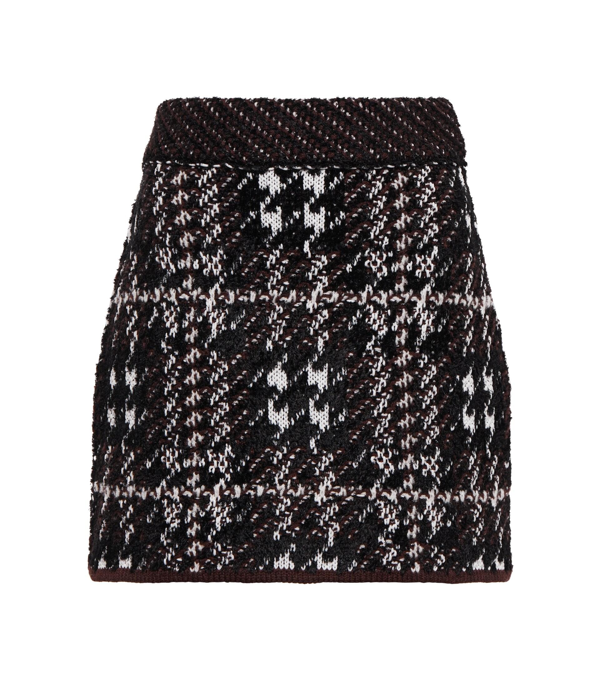 Burberry Houndstooth Wool-blend Miniskirt in Black | Lyst