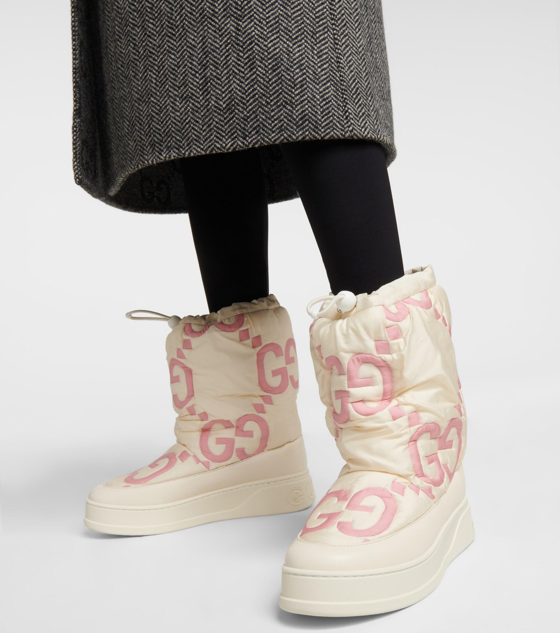 Gucci GG Matelasse Snow Boots in White | Lyst