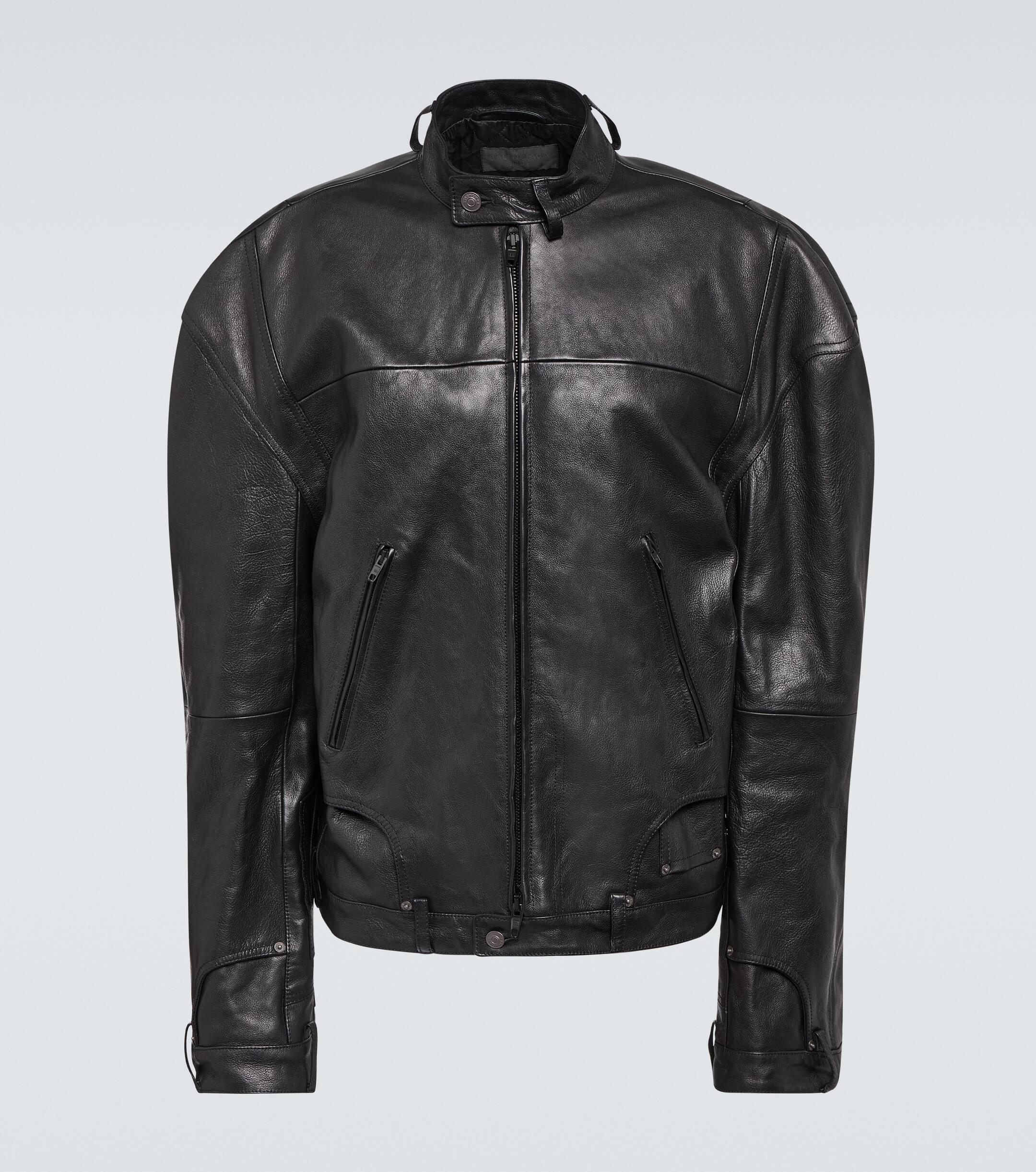 Balenciaga Deconstructed Oversized Leather Jacket in Black for Men | Lyst UK