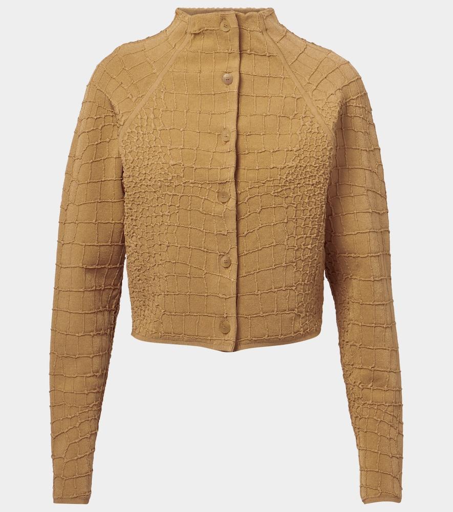 Jacquemus Scala Croc-Effect Cardigan in Natural | Lyst