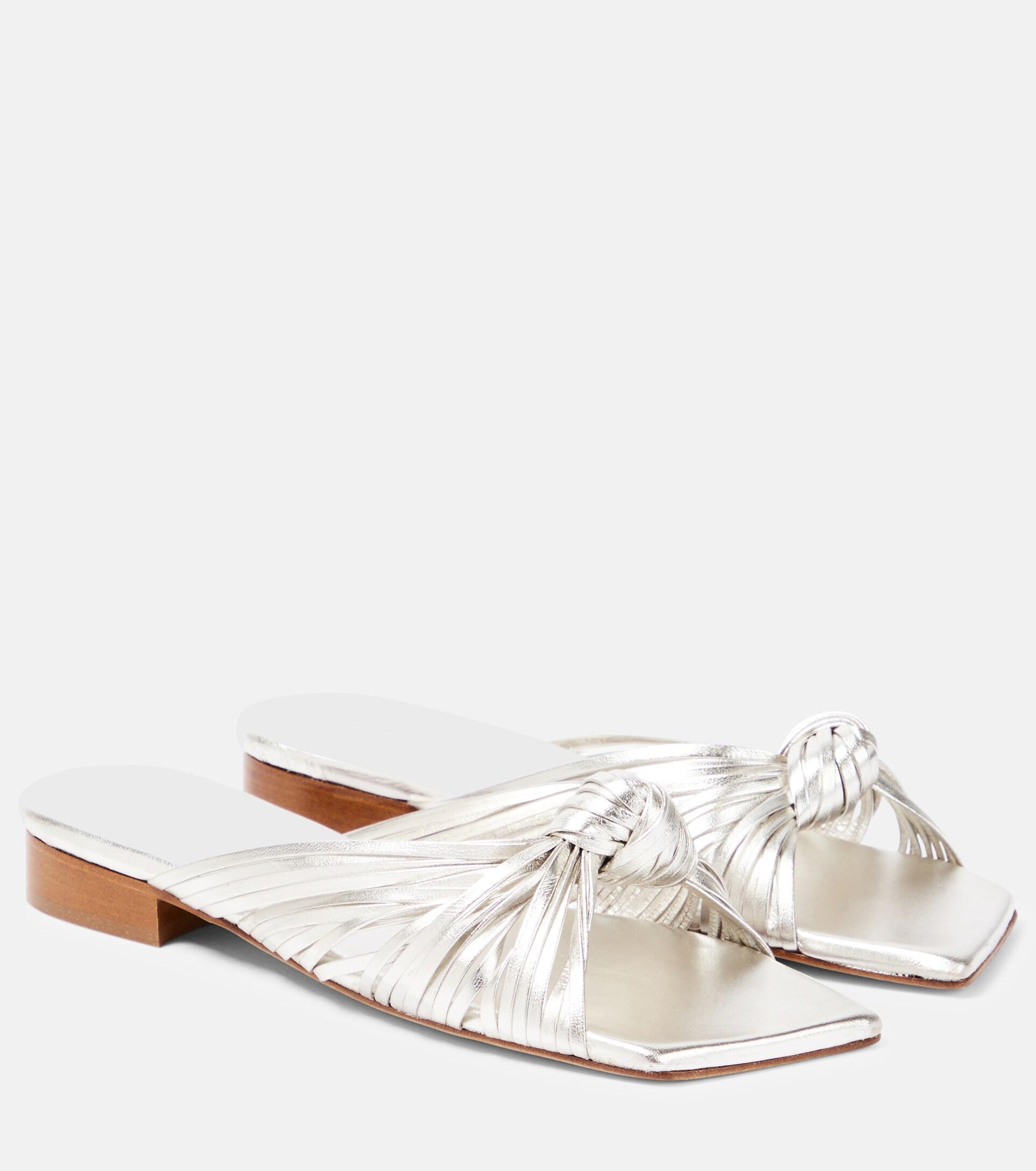 Souliers Martinez Feston Leather Sandals in White | Lyst