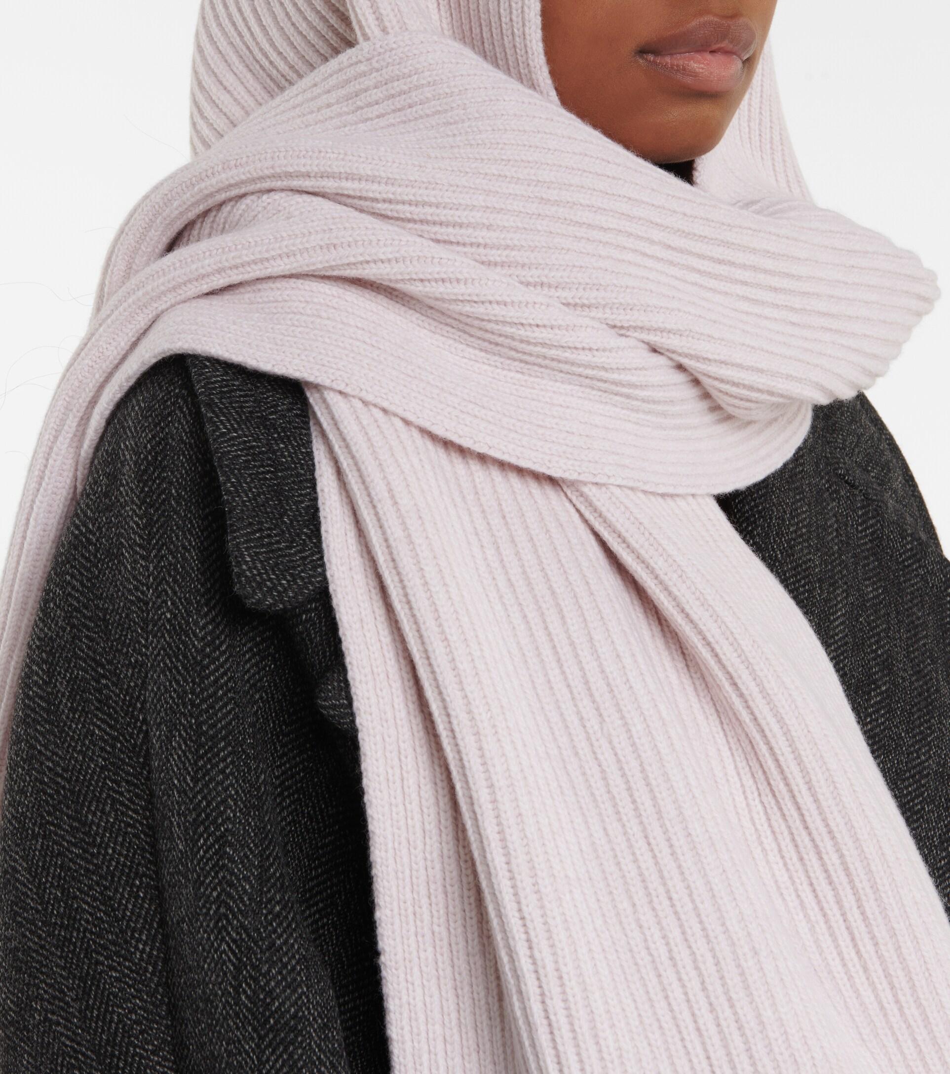 Alaïa Wool And Cashmere Hooded Scarf in Pink | Lyst