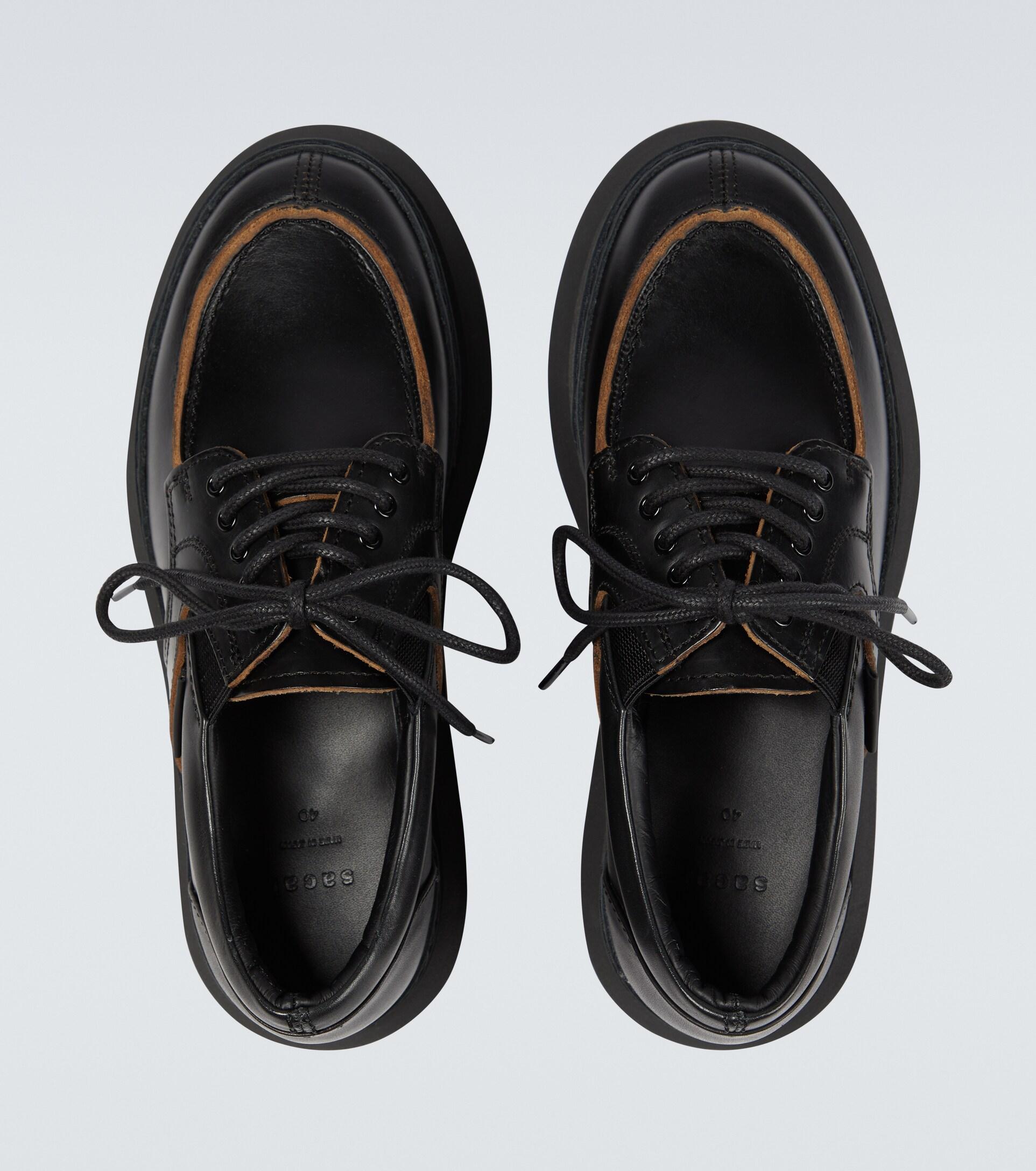 Sacai Leather Lace-up Creeper Shoes in Black for Men | Lyst