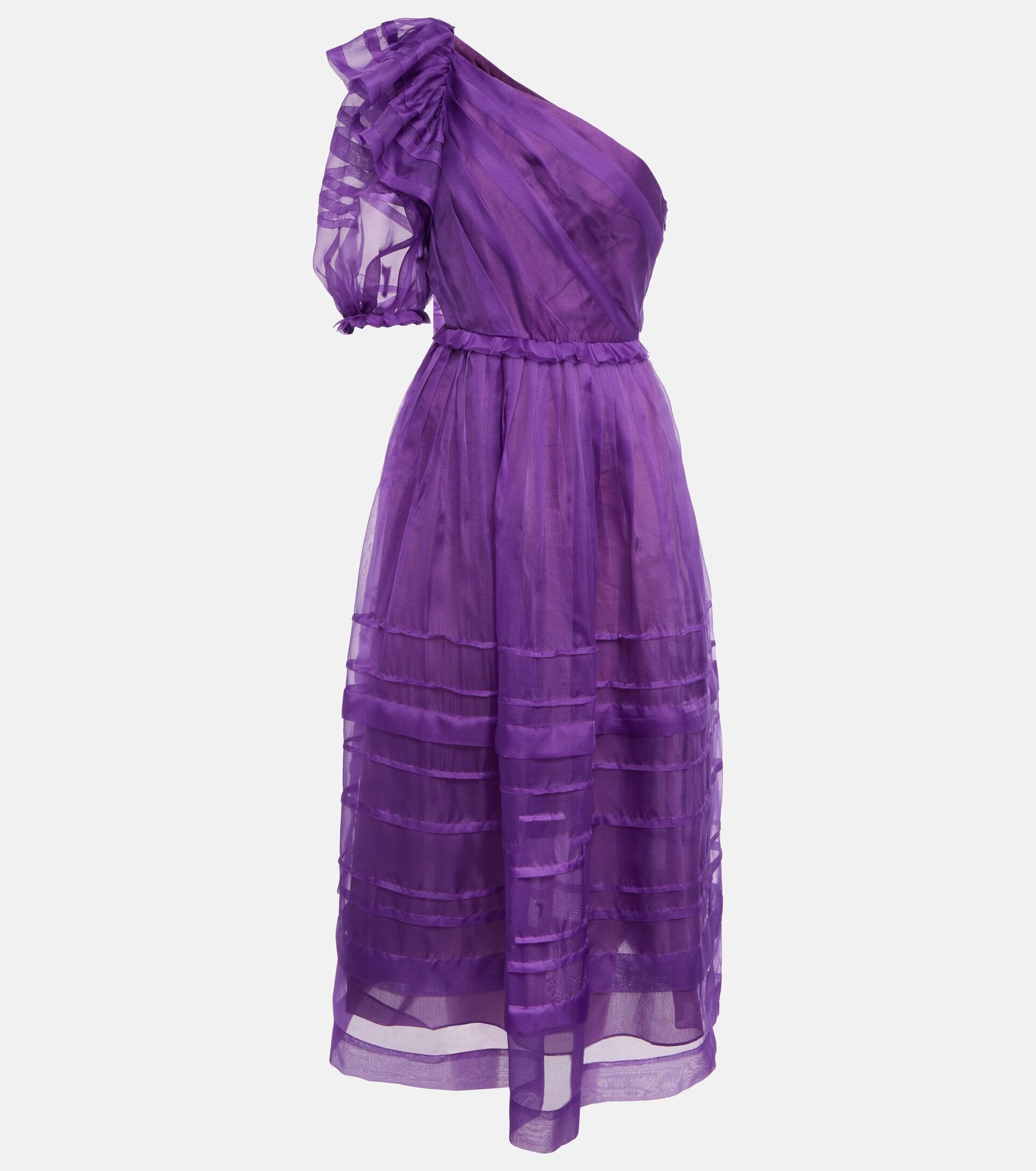Ulla Johnson Artemis Organza Midi Dress in Purple | Lyst
