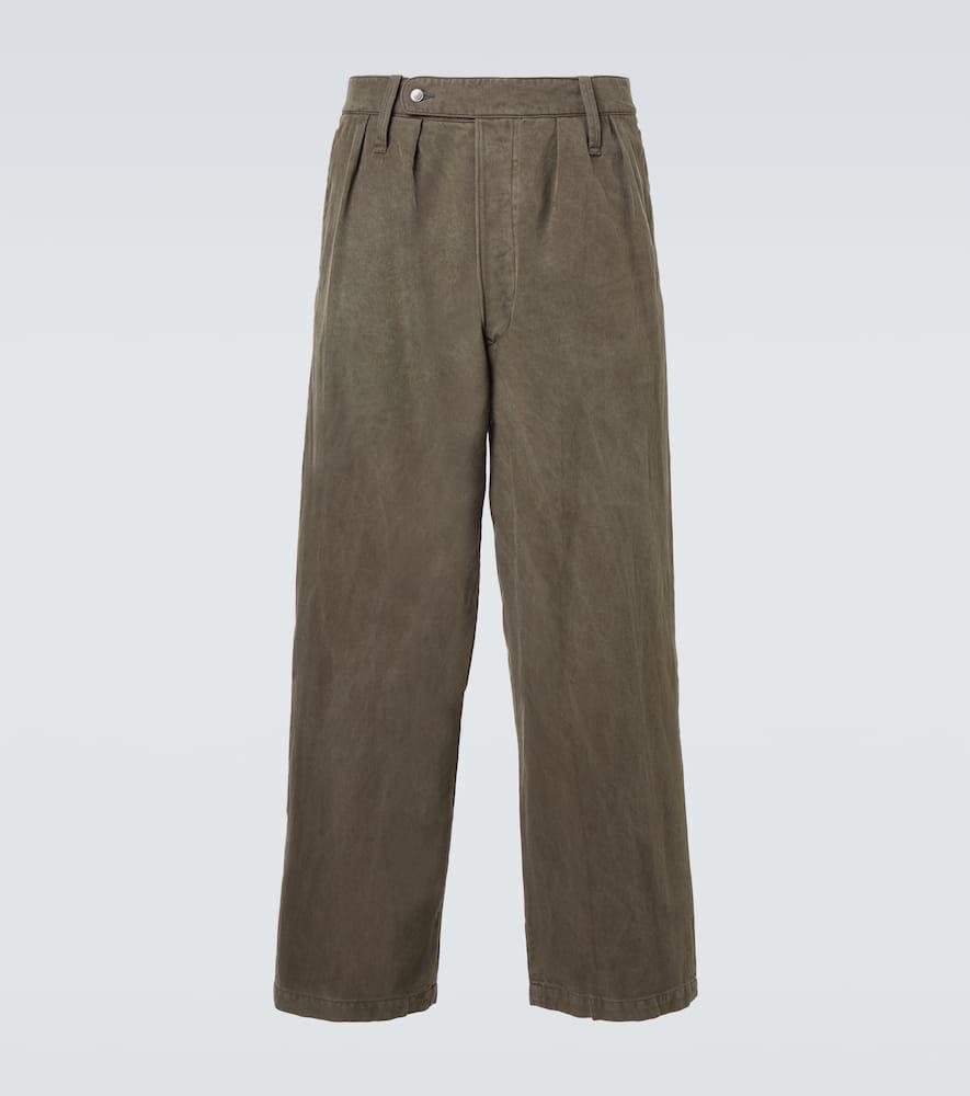 A.PRESSE Silk And Cotton Wide-Leg Pants in Green for Men | Lyst