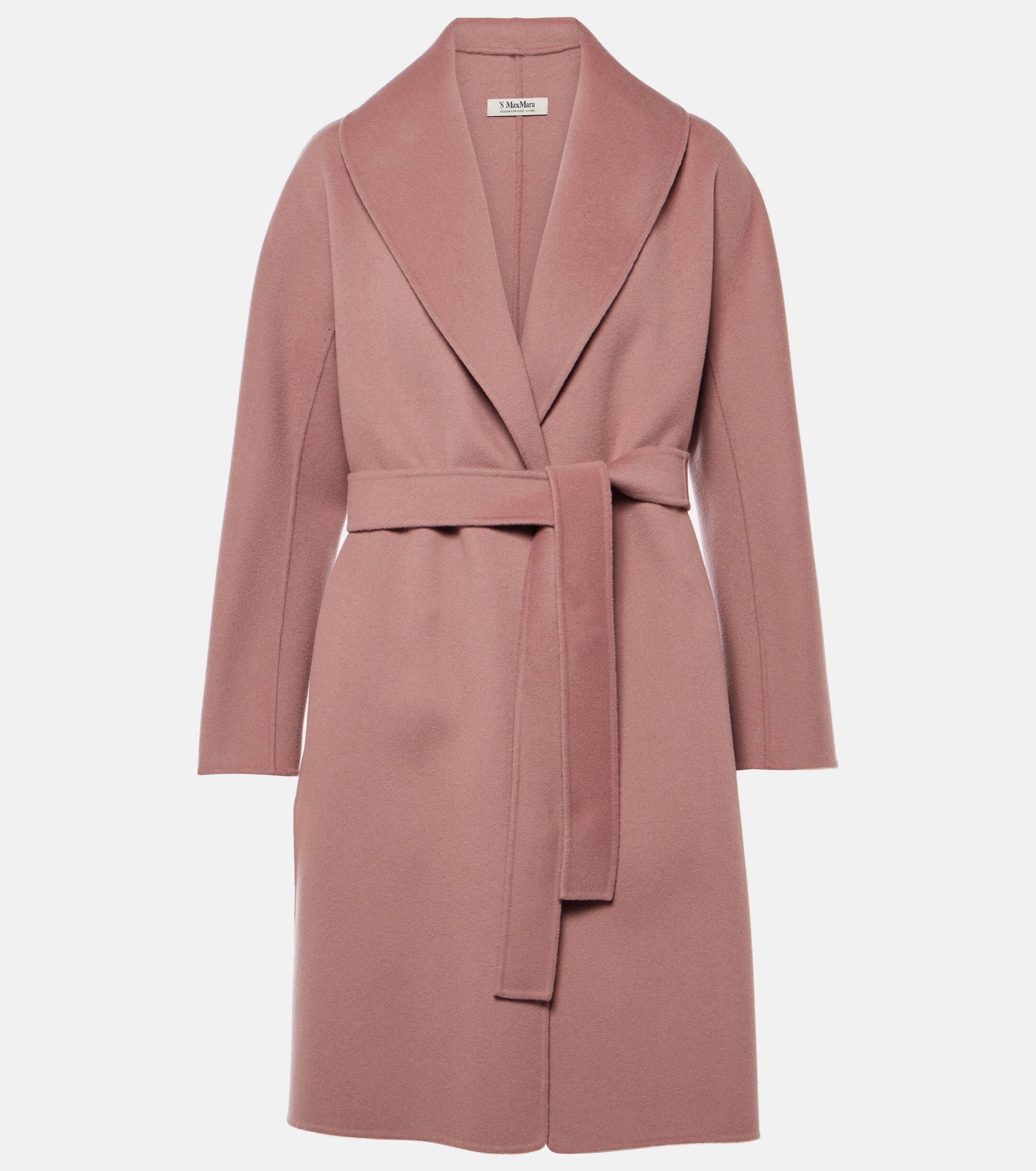 Max Mara Messi Belted Virgin Wool Coat in Pink Lyst UK