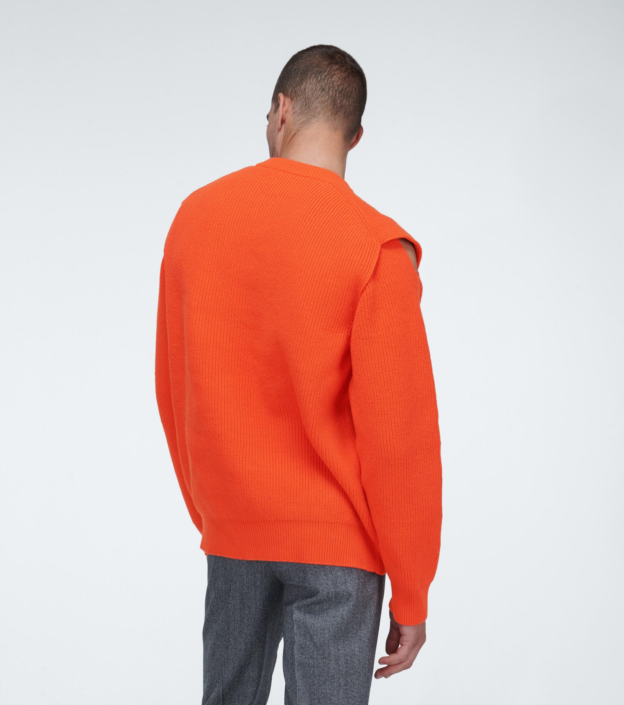 Bottega Veneta Deconstructed Knit Cashmere Sweater in Orange for Men - Lyst