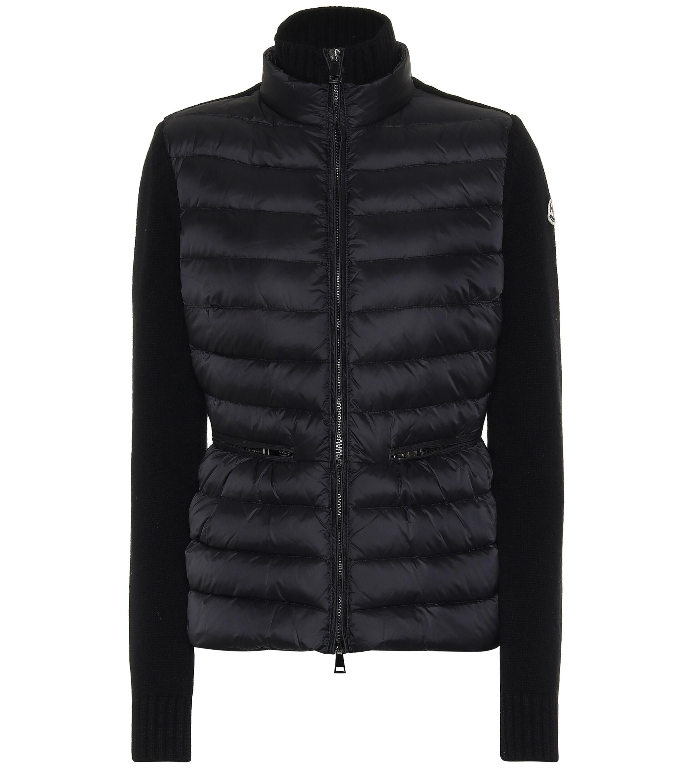 Moncler Wool And Cashmere Down Jacket in Black - Lyst