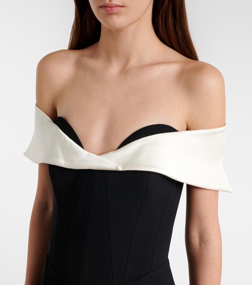 jacklyn off shoulder midi dress The New Arrivals Ilkyaz Ozel Jacqueline Off-Shoulder Midi Dress in Black