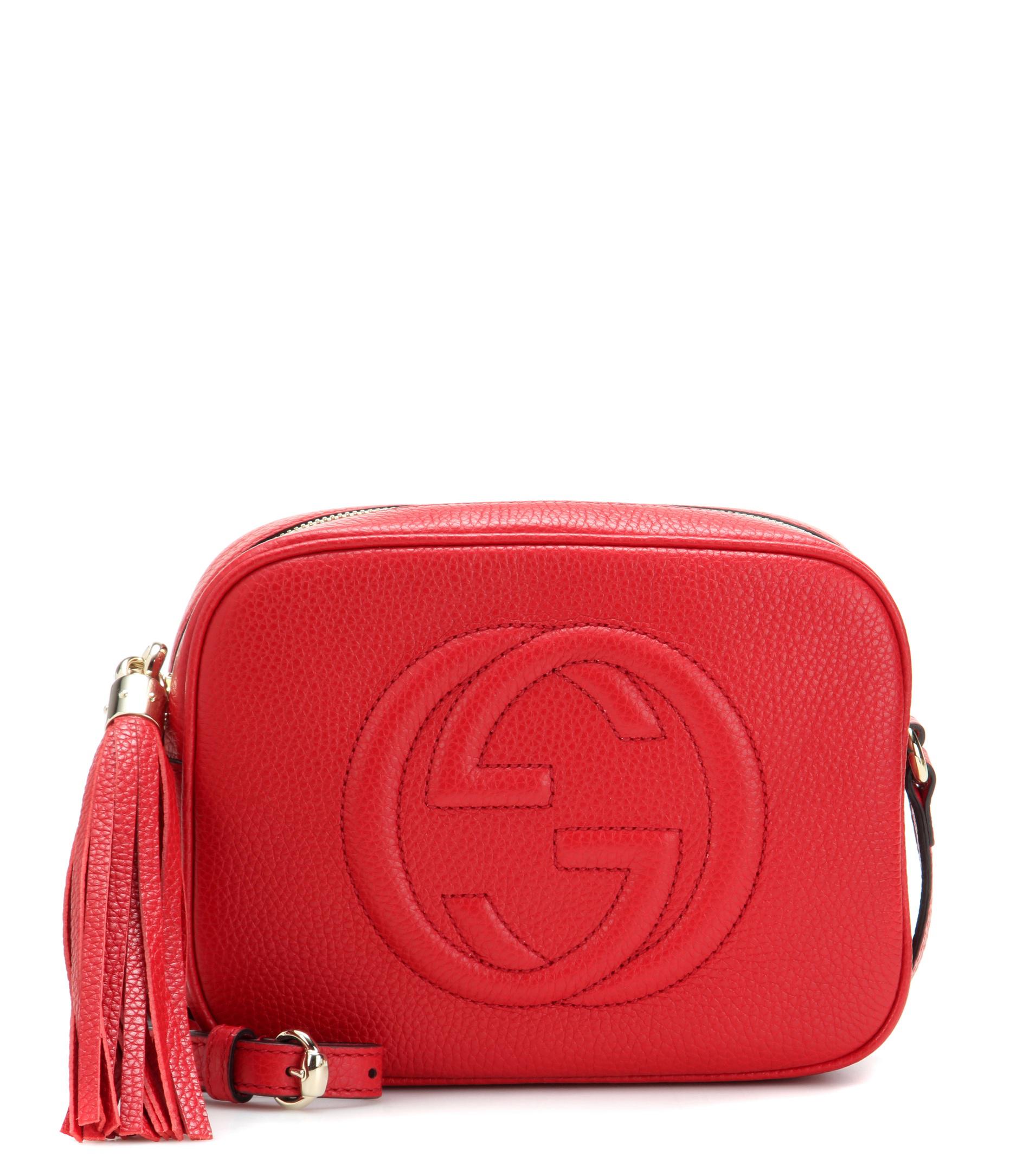 Gucci Soho Disco Leather Shoulder Bag in Red - Lyst
