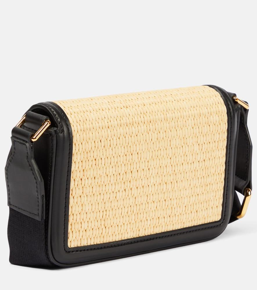 Whitney large raffia and leather cheap convertible shoulder bag