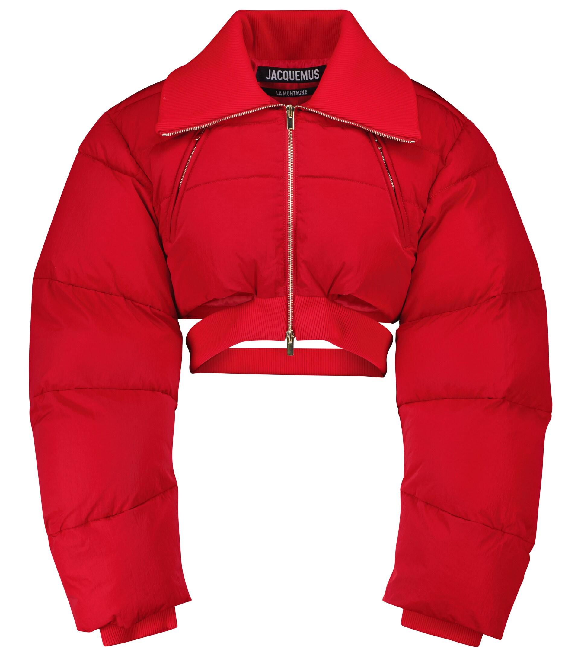 Jacquemus Synthetic La Doudoune Pralù Crop Puffer Jacket in Red | Lyst