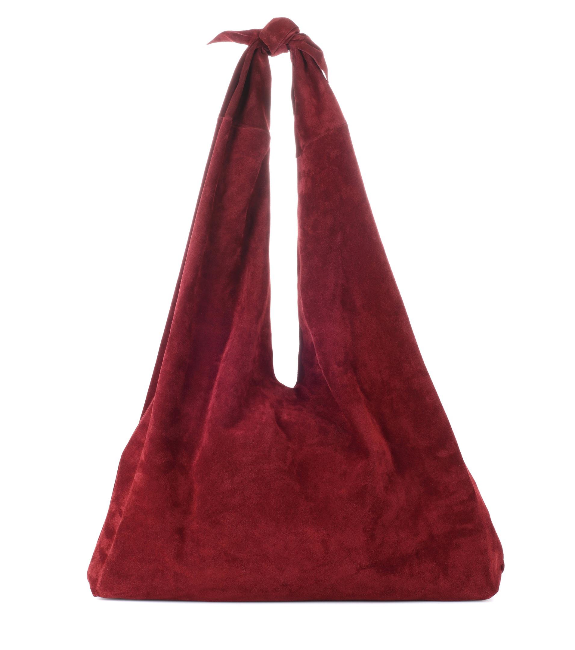 Lyst - The Row Bindle Knot Suede Shoulder Bag in Red