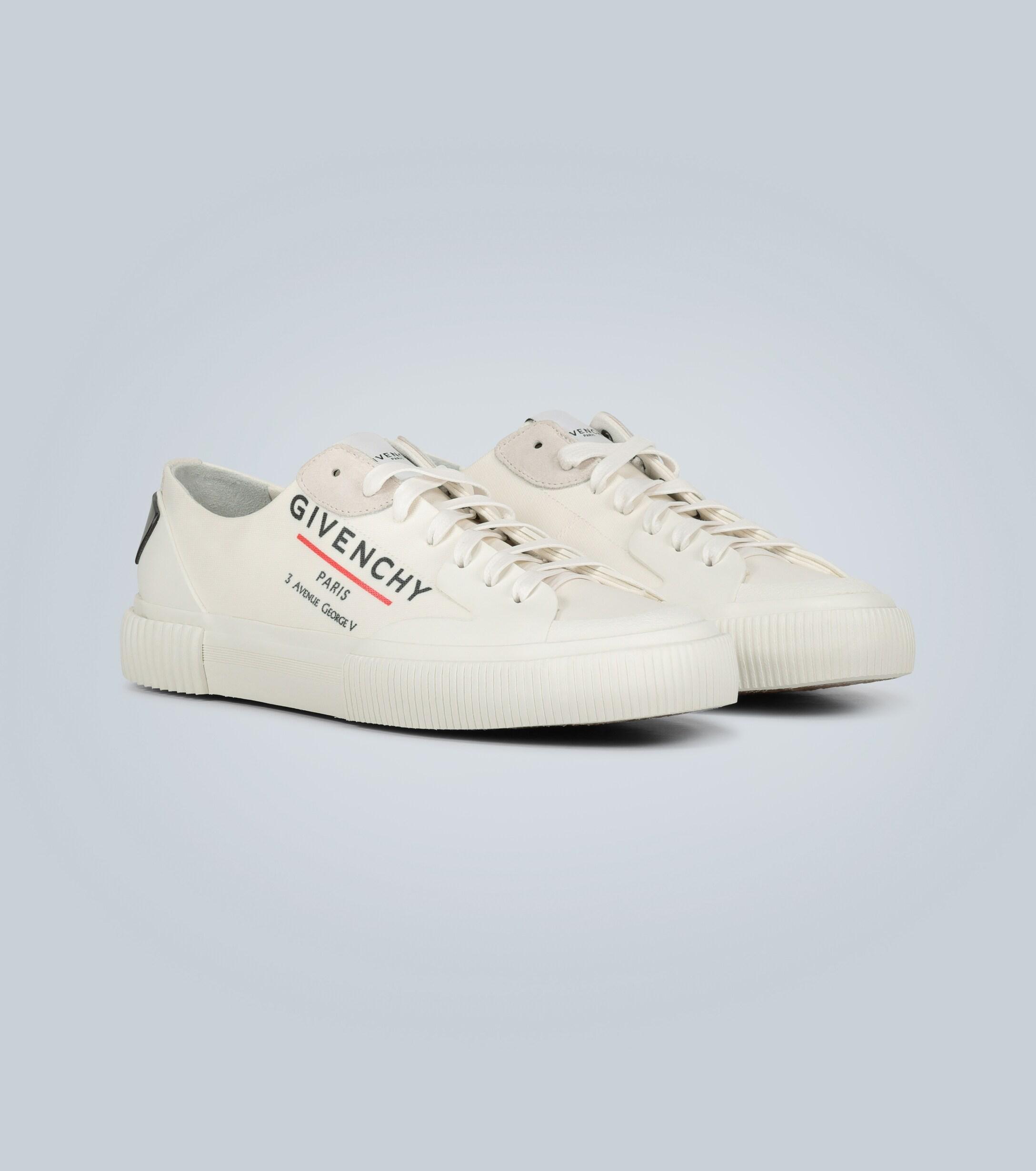 givenchy chain tennis light low sneakers in canvas