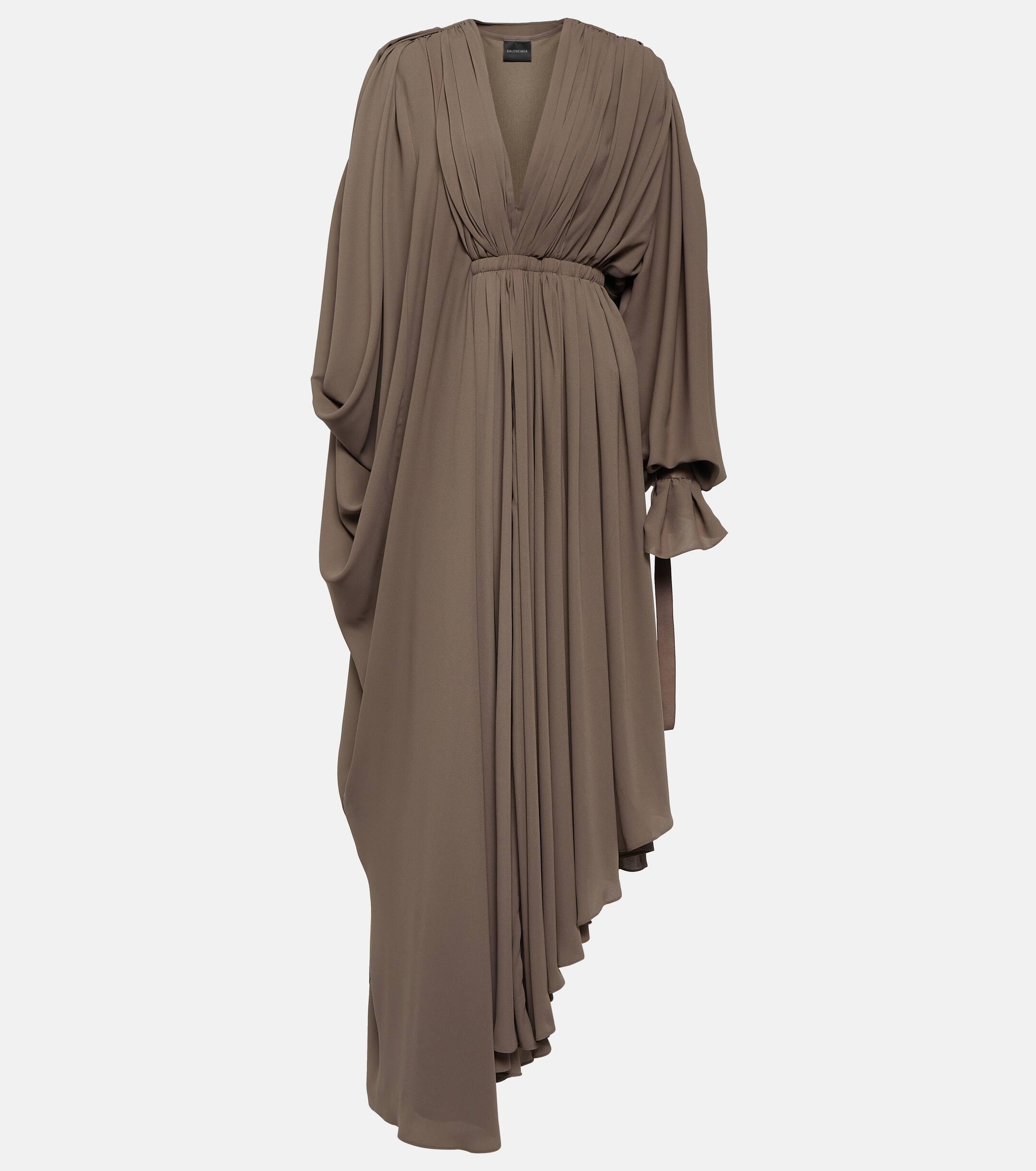 Balenciaga Women´s Brown All-In Asymmetric Crepe Maxi