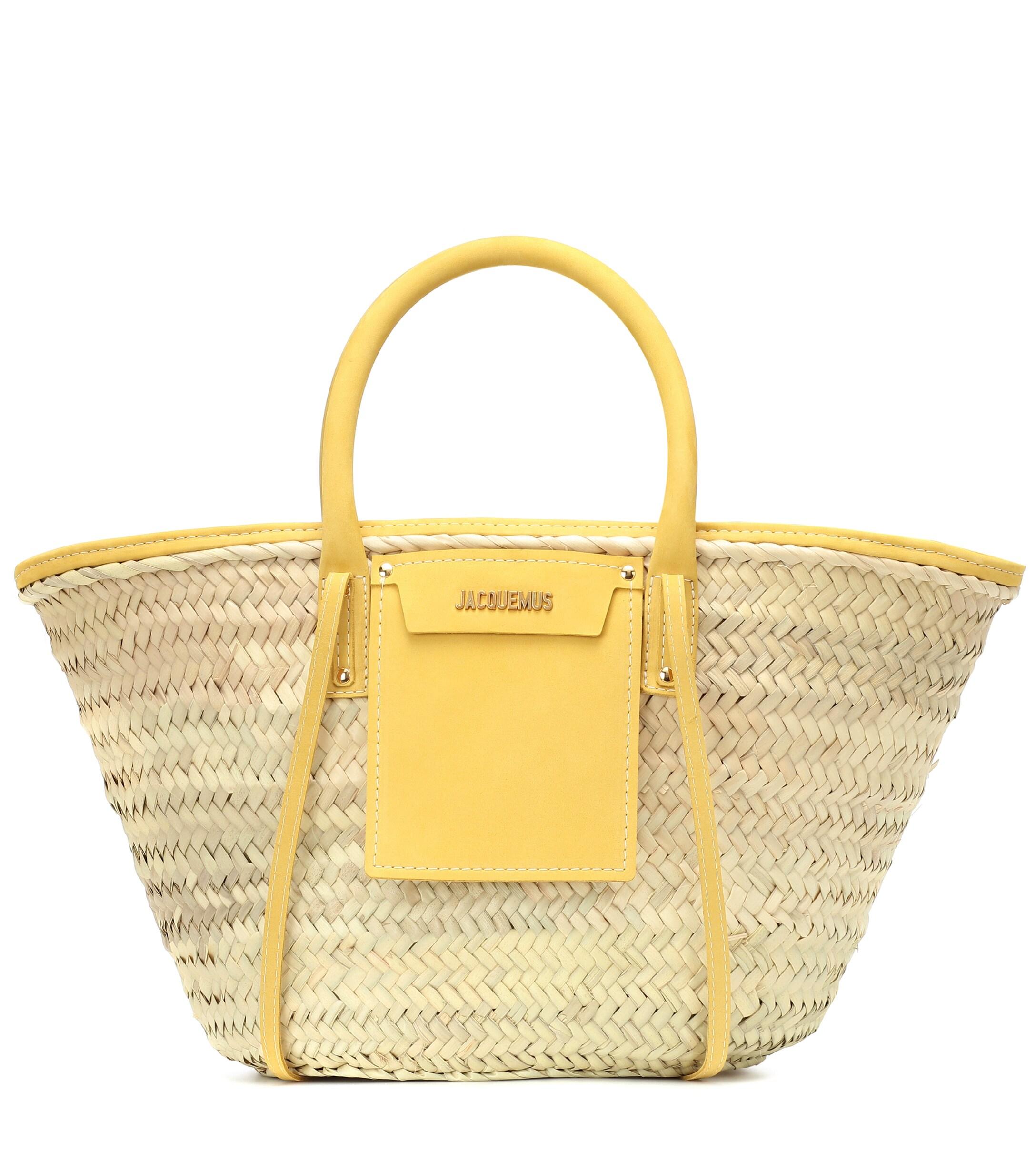 Jacquemus Le Panier Soleil Raffia Tote Bag in Yellow | Lyst UK