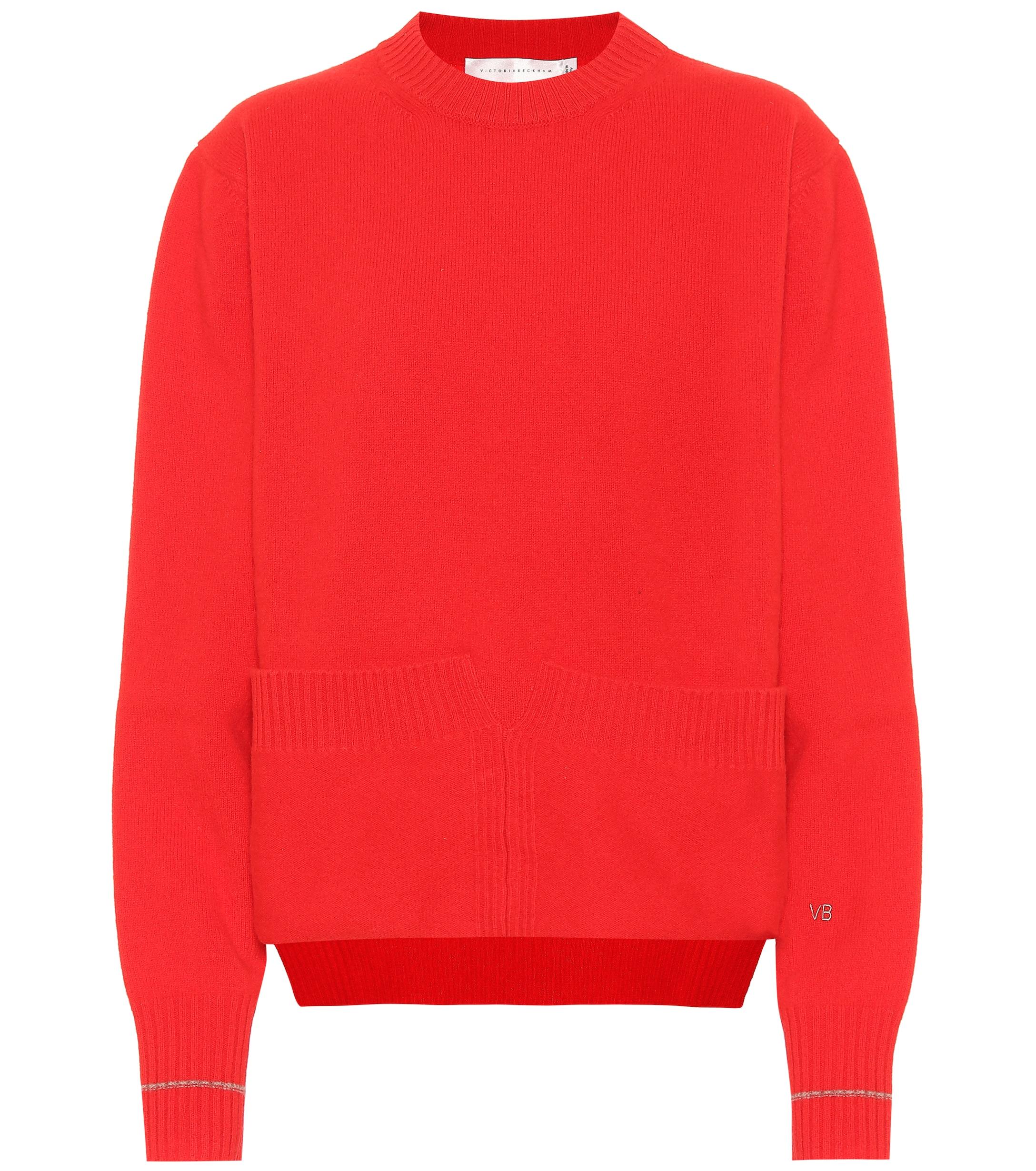 Victoria Beckham Wool Sweater in Red - Lyst