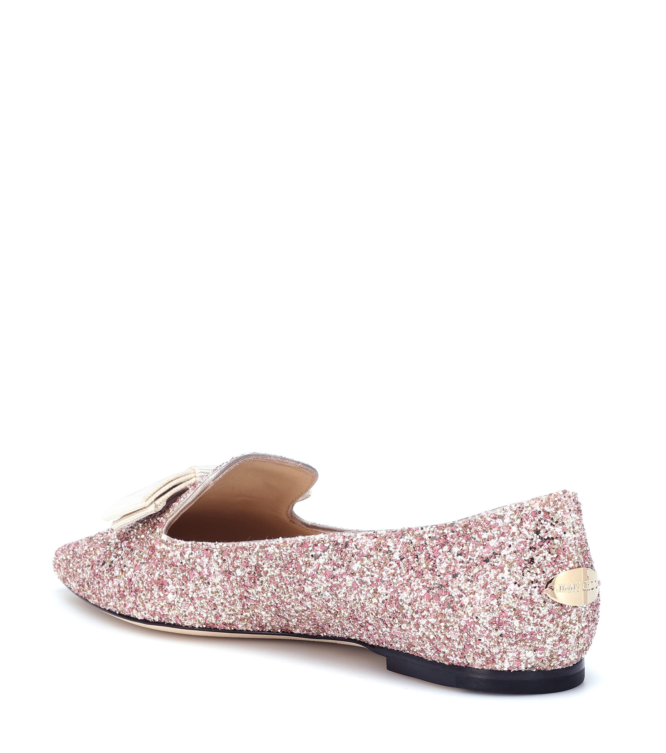 Jimmy Choo Gala Glitter Ballet Flats Lyst