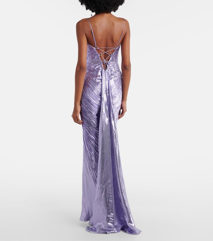 maria lucia hohan purple dress Sara silk-blend bustier gown in - spaghetti straps Maria Lucia Hohan Estera Gown