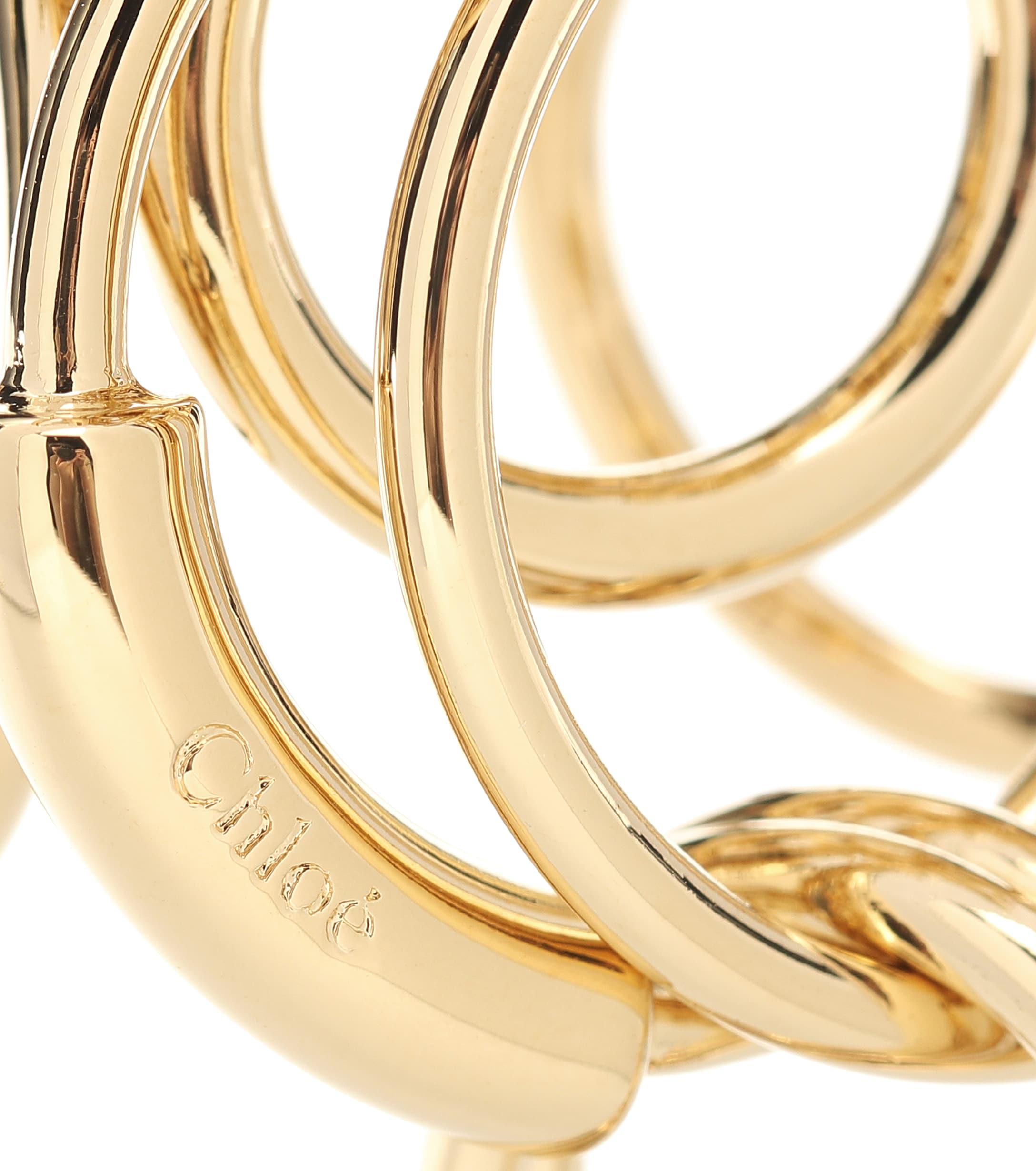 Chloé Drop Hoop Earrings in Gold (Metallic) Lyst
