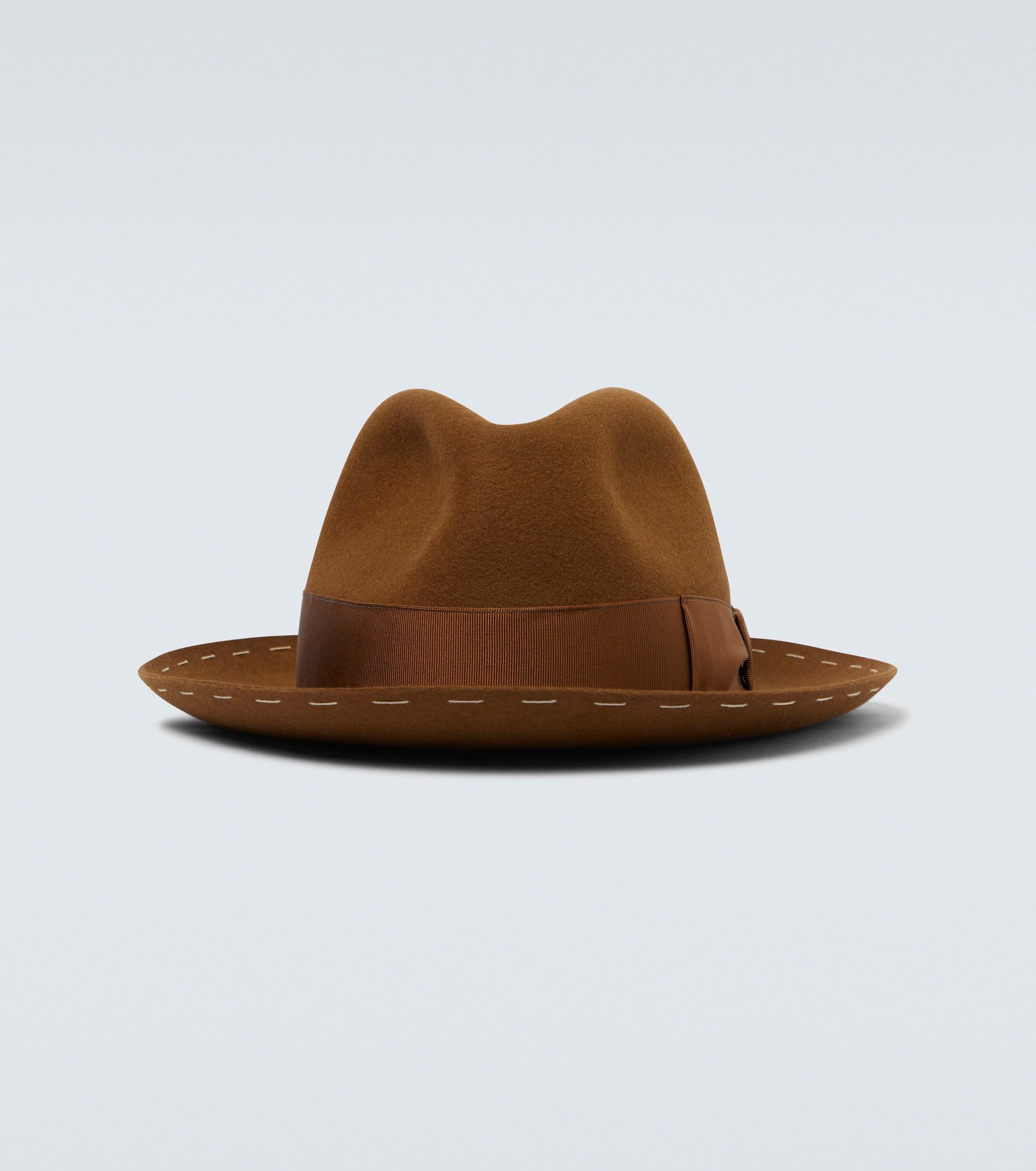 Borsalino Decor Band Fedora Hat in Brown for Men | Lyst