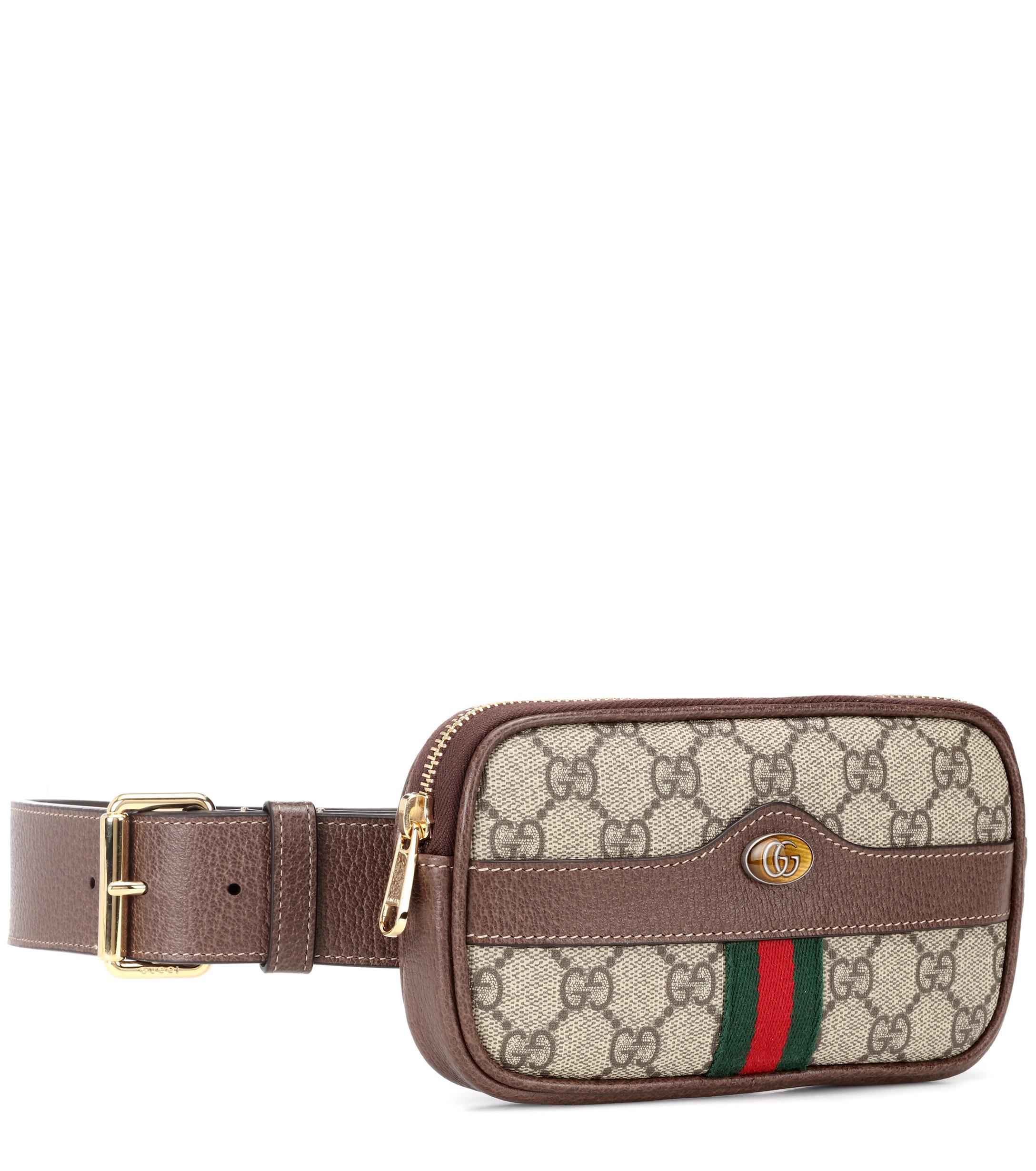 Gucci Leather Ophidia GG Supreme Belt Bag in Brown - Lyst