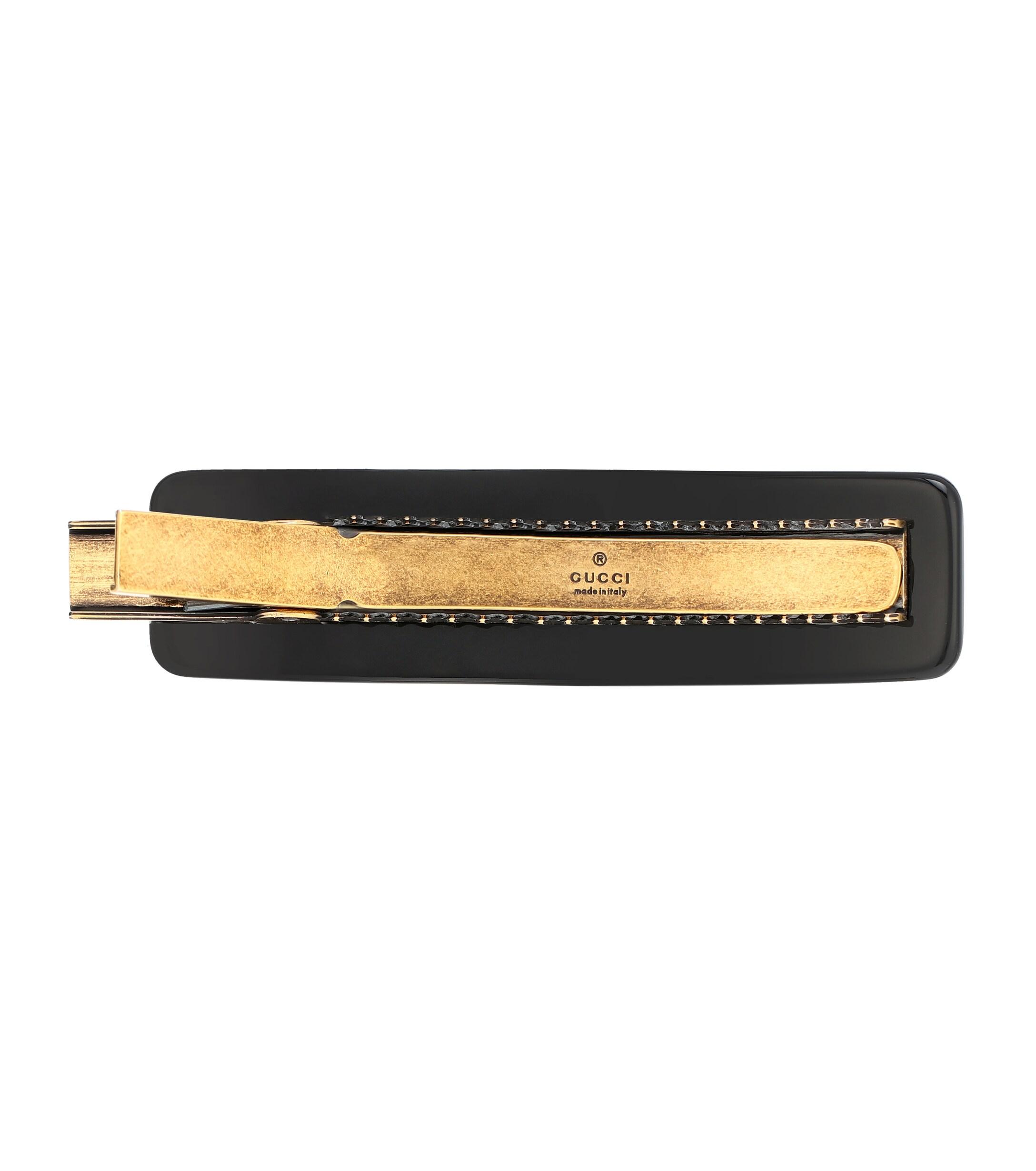 Gucci Embellished Logo Hair Clip in Black Lyst