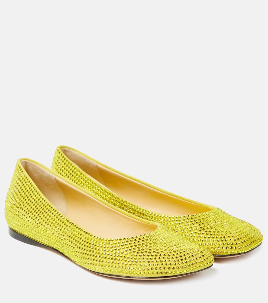 Loewe Toy Strass Ballerina Flats in Yellow | Lyst