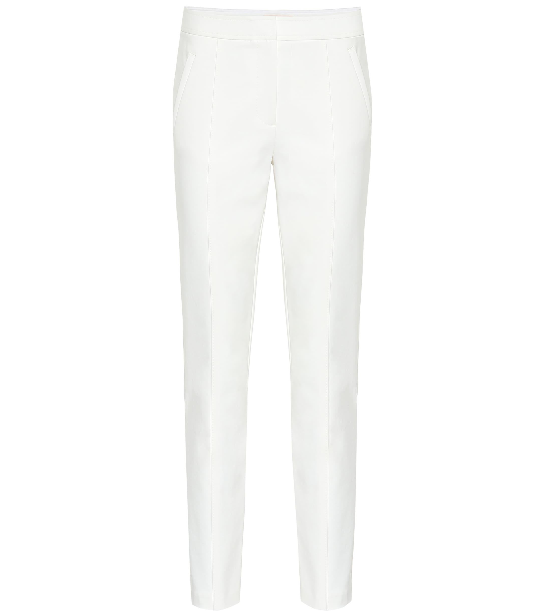 Tory Burch Vanner Mid-rise Straight Pants in White - Lyst