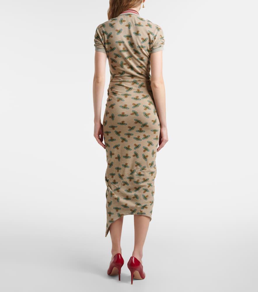 Vivienne Westwood Pulling Gathered Cotton Midi Dress in Metallic | Lyst