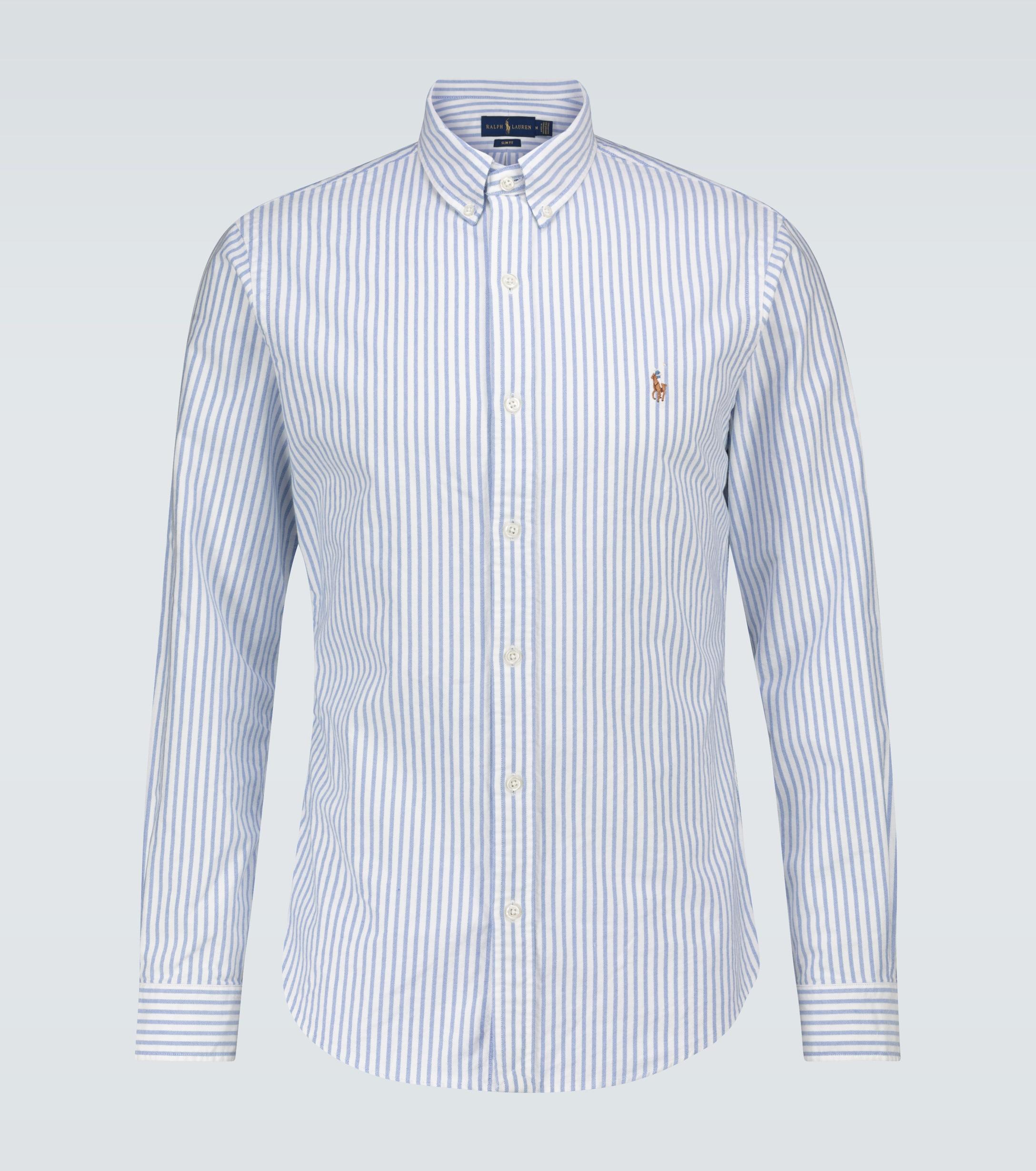 Polo Ralph Lauren Long-sleeved Striped Shirt in Blue for Men - Lyst