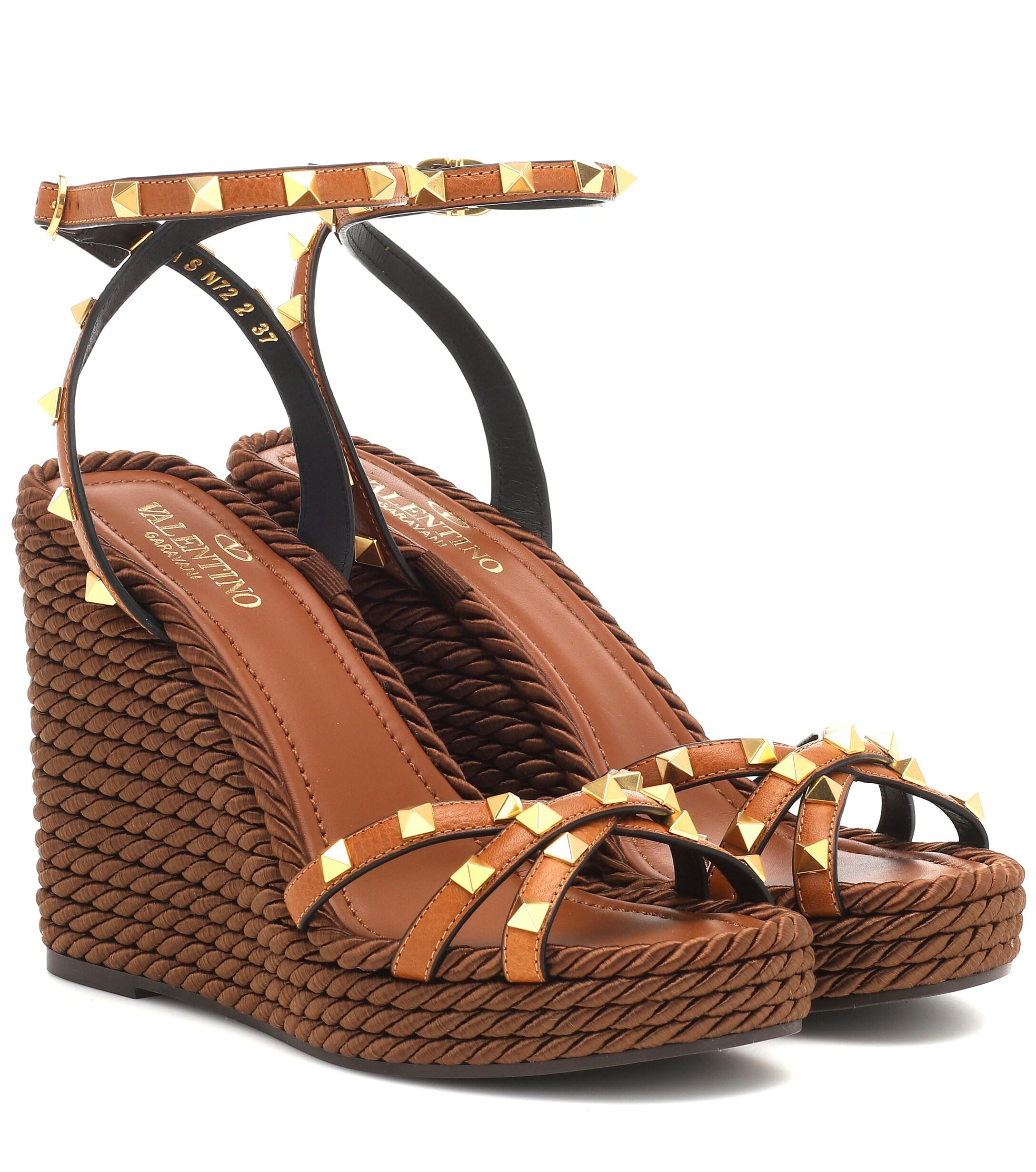 valentino garavani torchon leather sandals