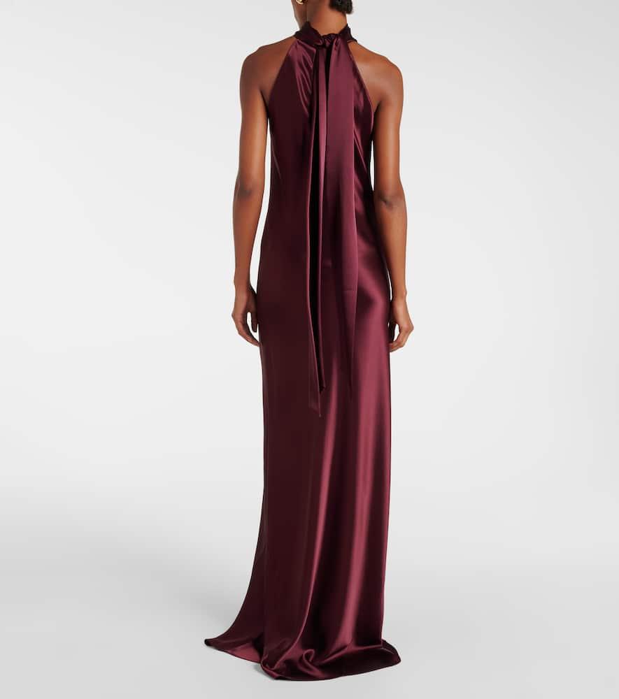 sienna halterneck satin maxi dress by galvan Sienna Silk Bridal Dress  Galvan