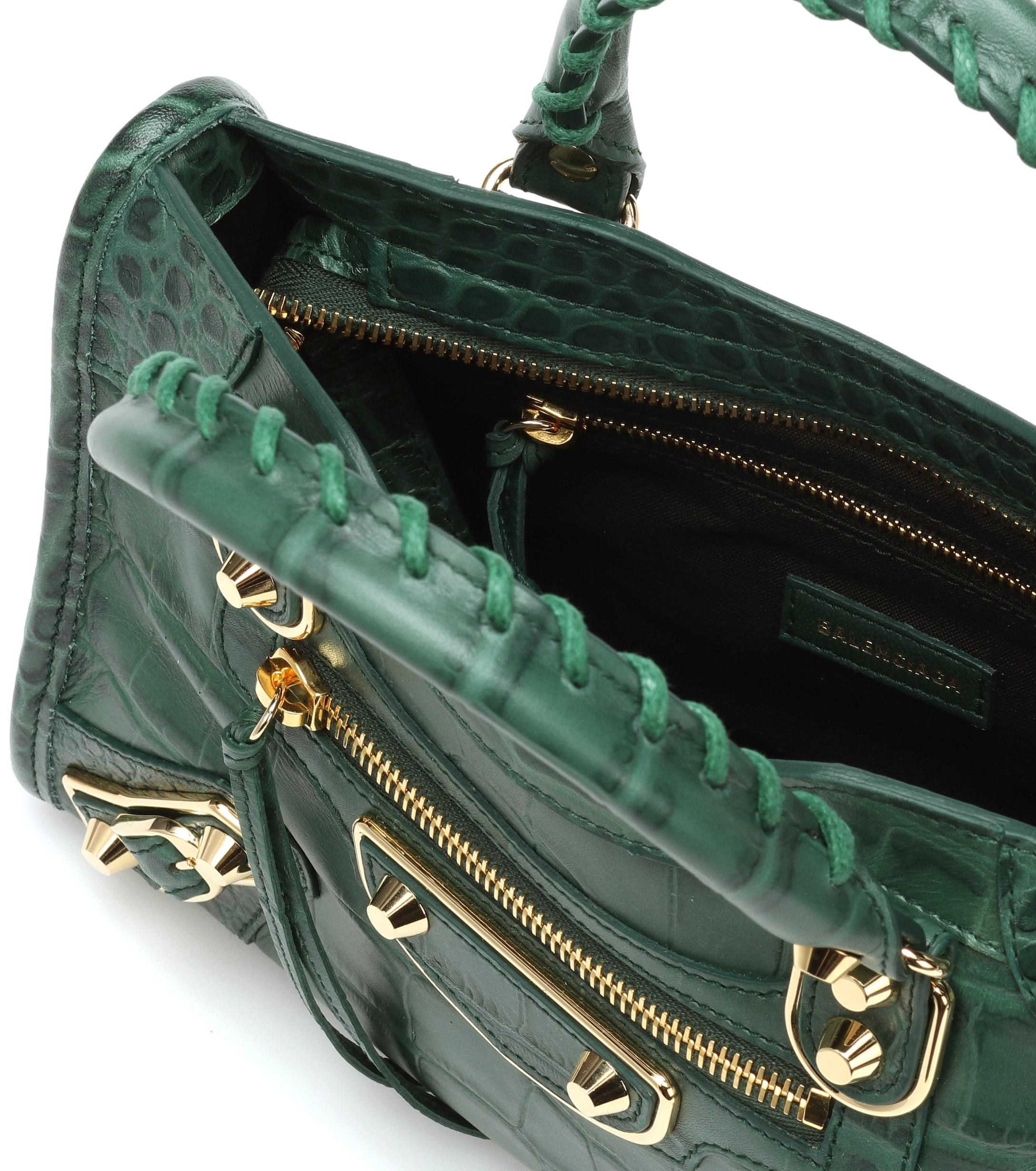 Balenciaga Classic City Mini Leather Tote in Green | Lyst