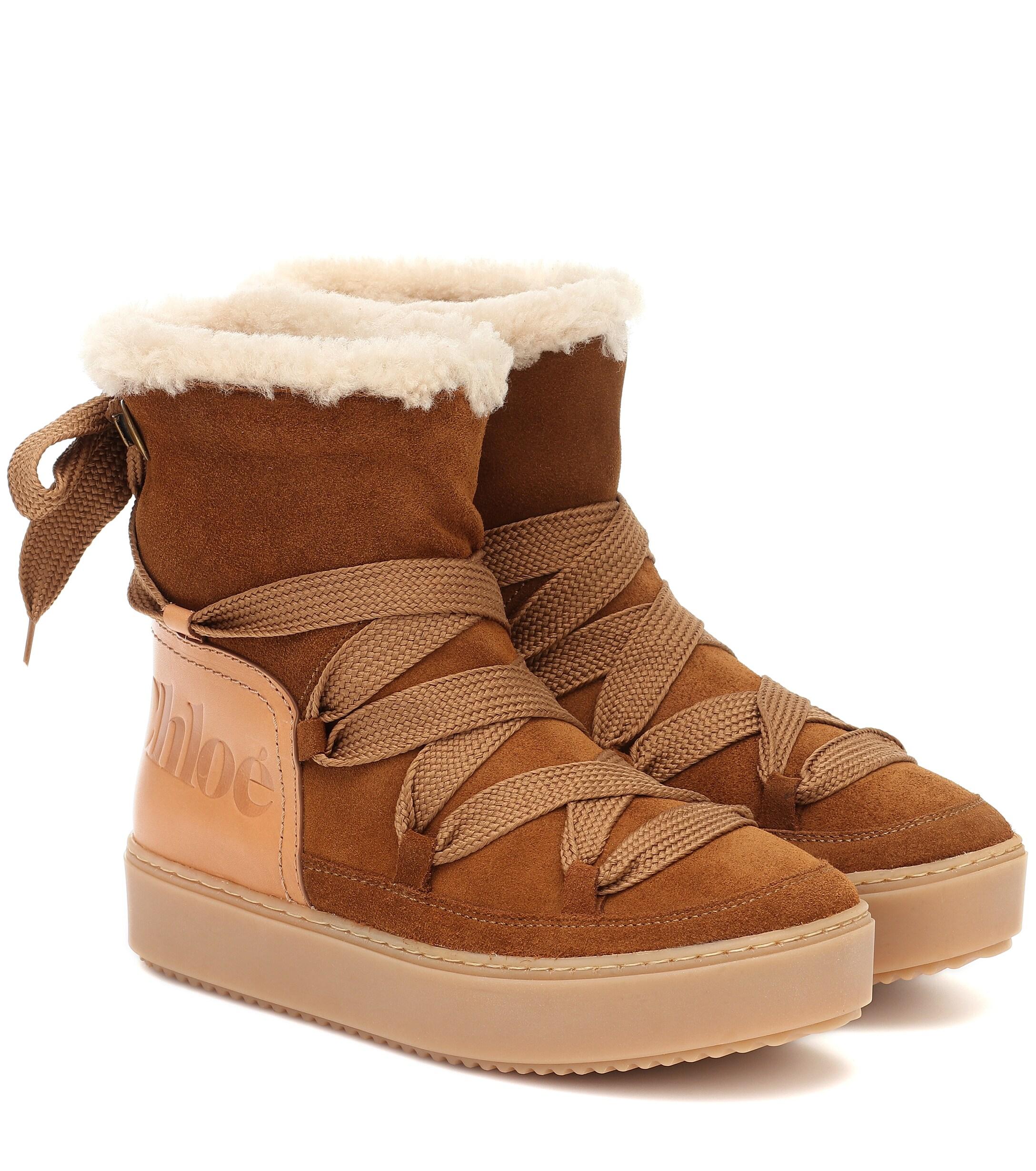 see by chloe shearling ankle boots