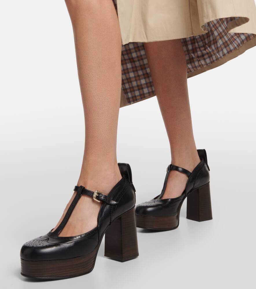 See By Chloé Aria Leather Platform Pumps in Brown | Lyst