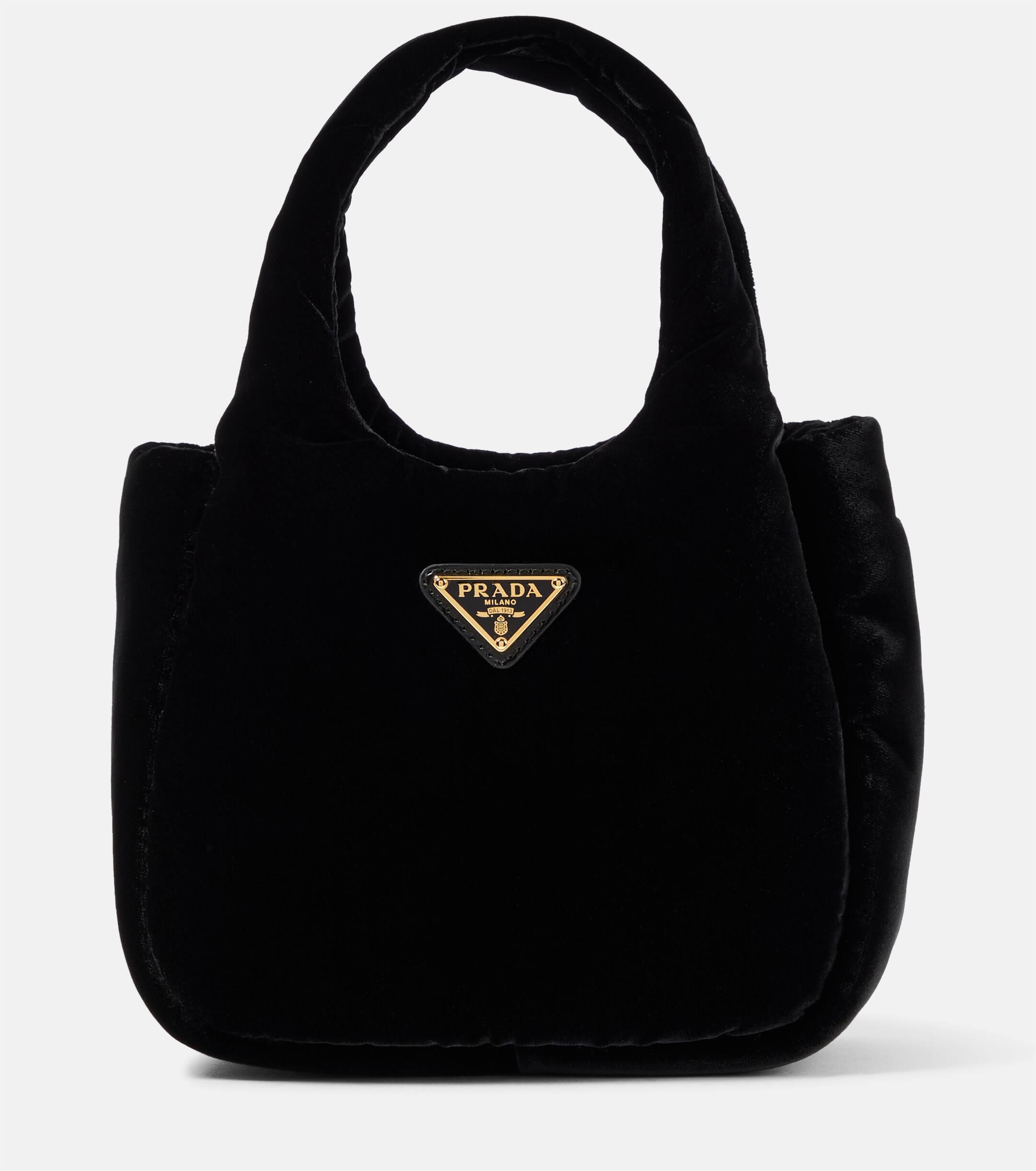 Prada Mini Padded Velvet Top handle Bag in Black Lyst UK
