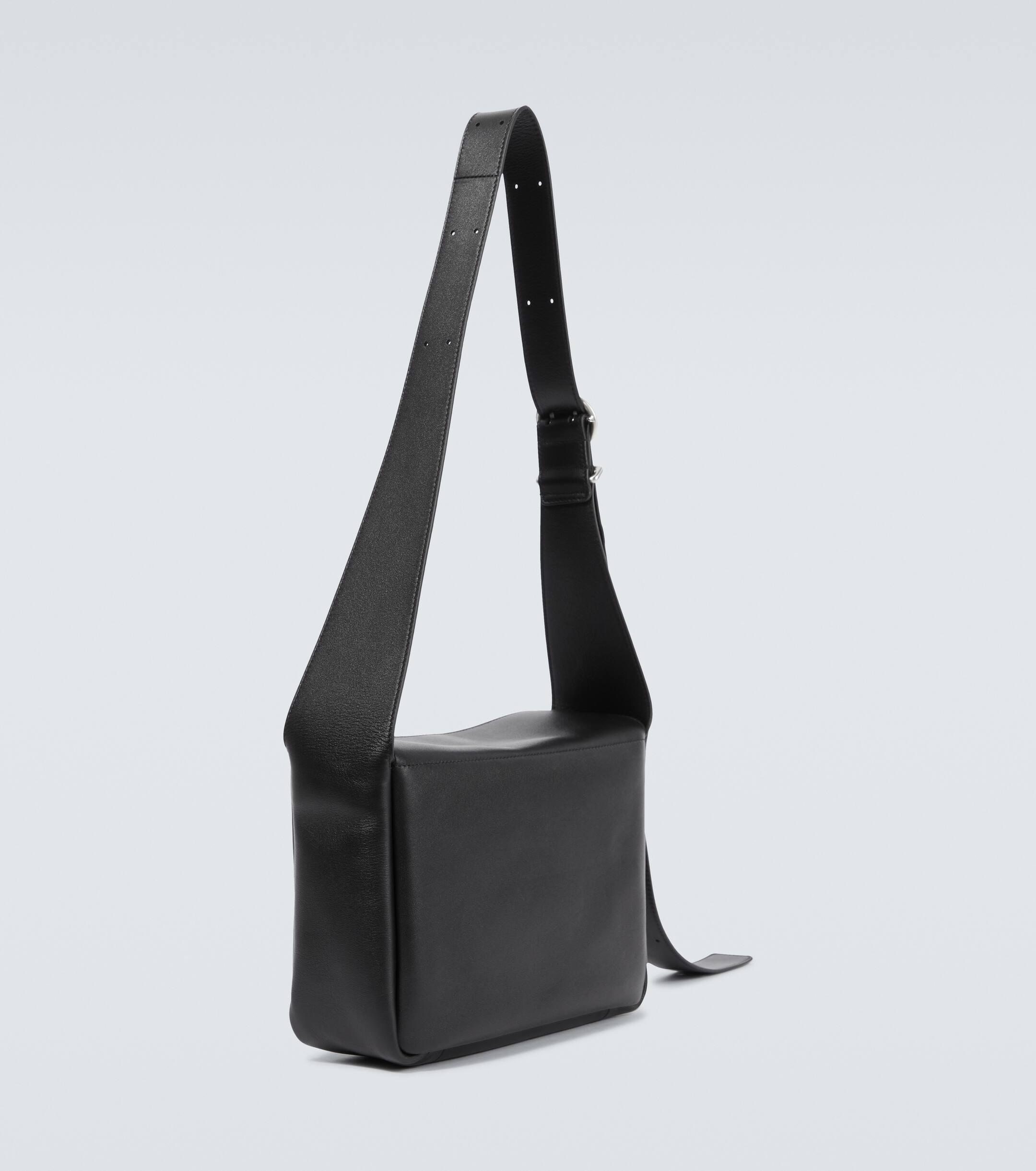 Jil Sander Flap Leather Messenger Bag in Black for Men | Lyst Canada