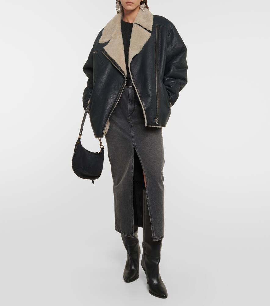 Women's Astana Sheepskin Coat In Faded Black