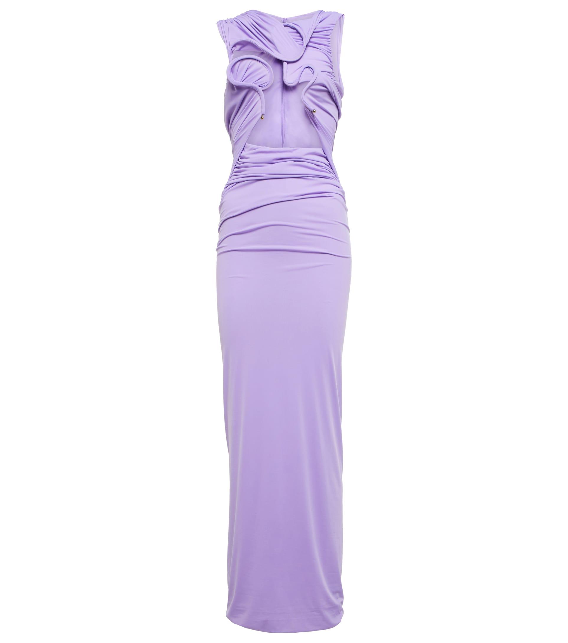 Christopher Esber Ruched Cutout Maxi Dress in Purple | Lyst