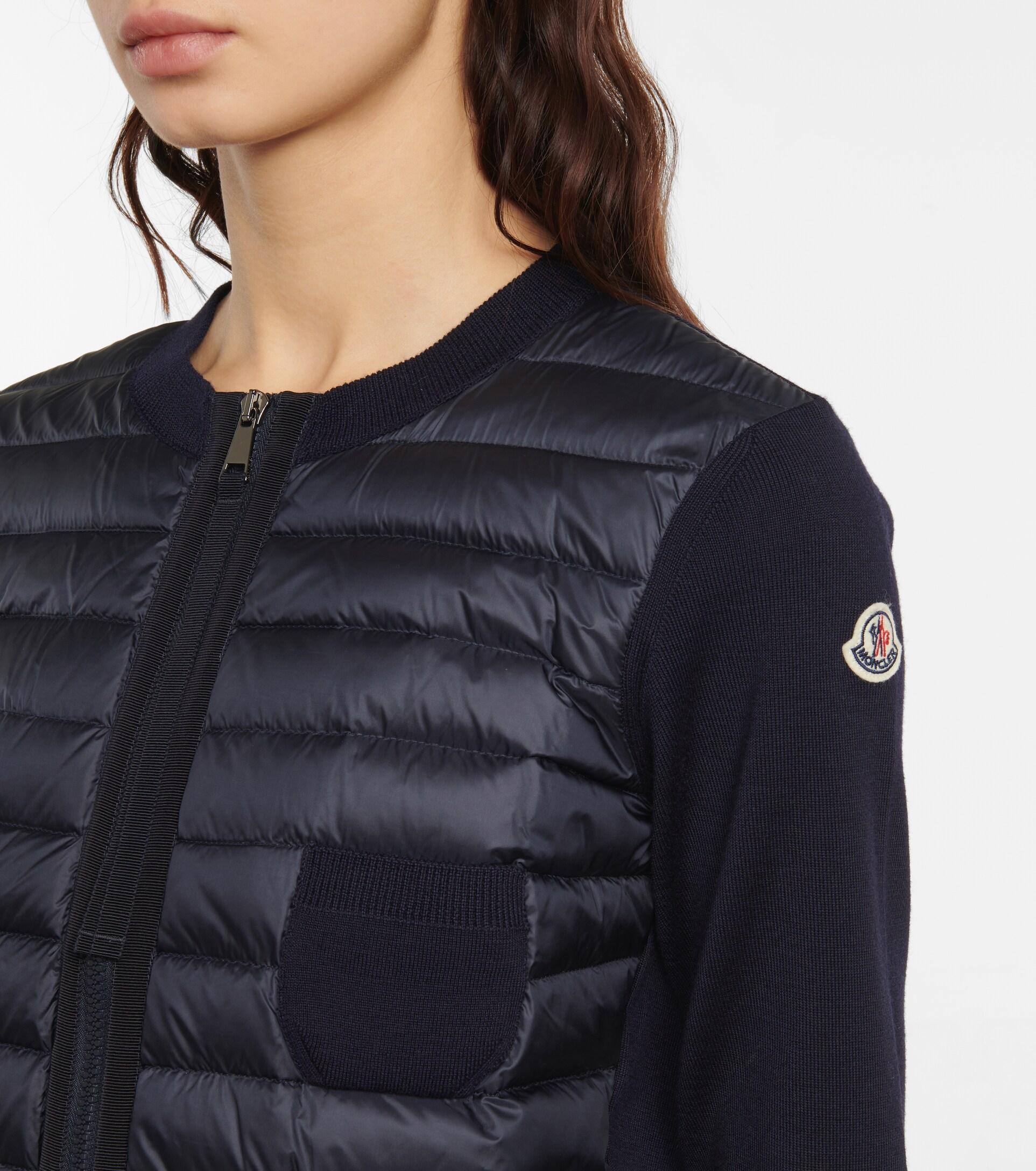 Moncler Quilted Down Jacket in Blue | Lyst