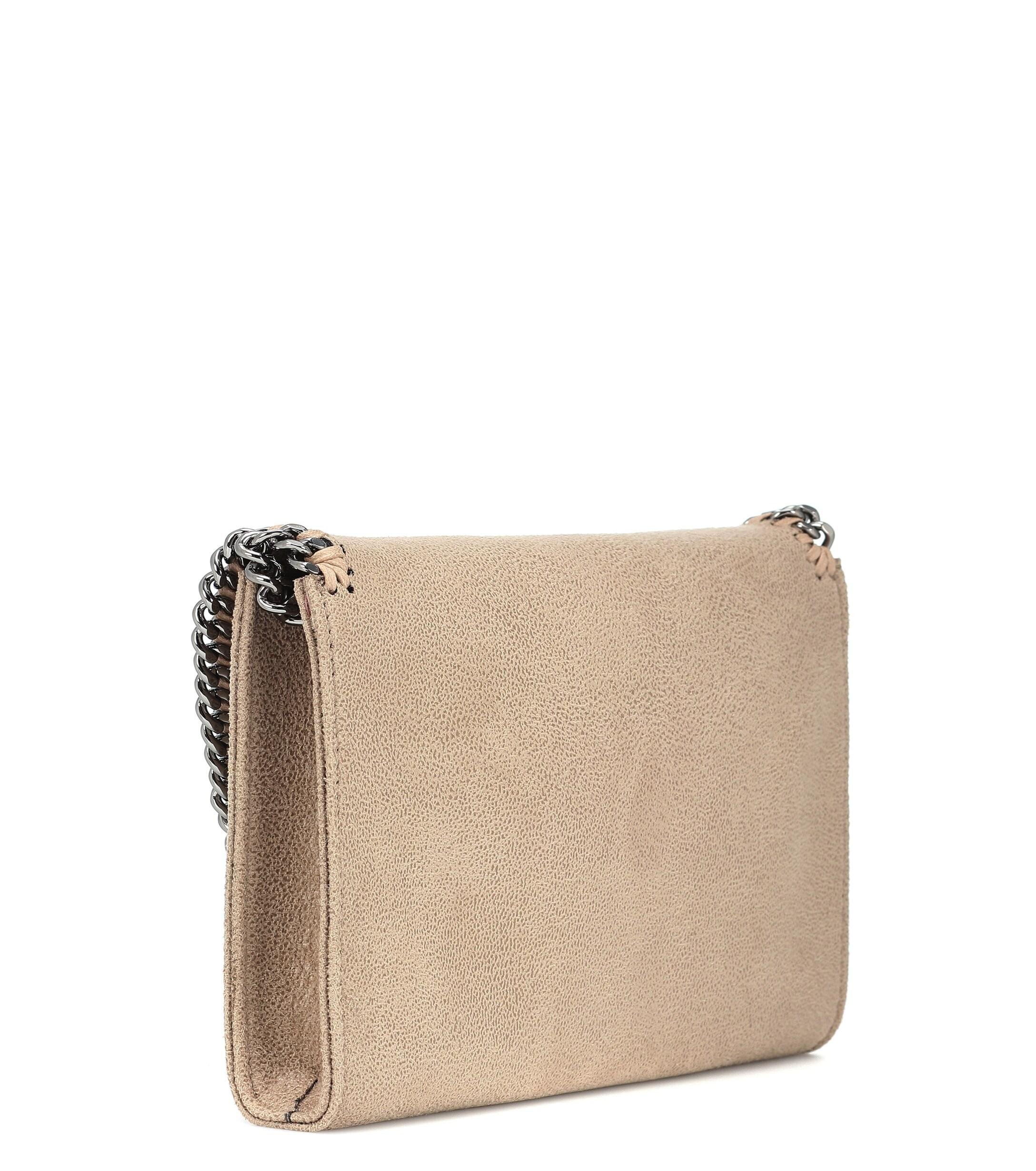 stella mccartney mini falabella metallic woven crossbody bolsa