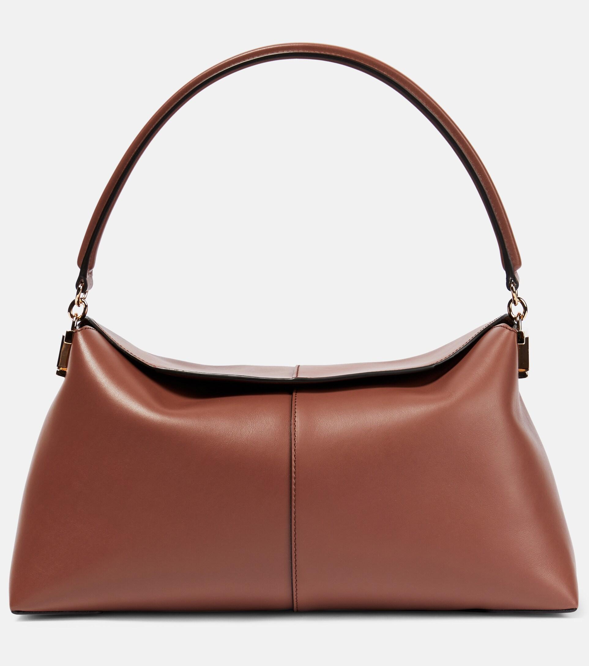 Tod's T Case Small Leather Shoulder Bag in Brown