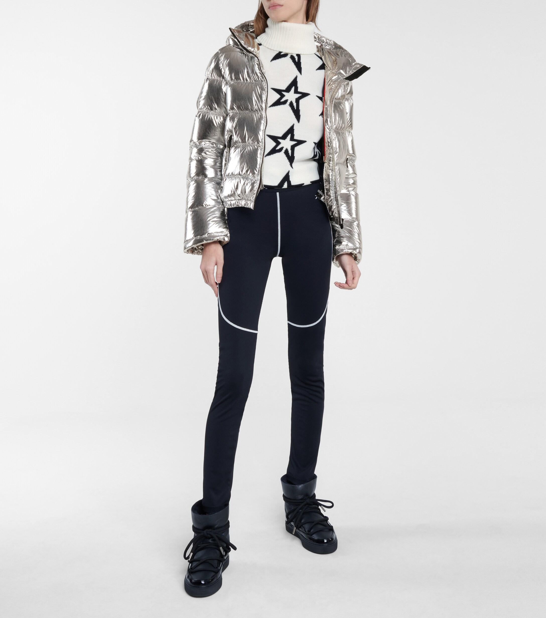 metallic silver ski jacket