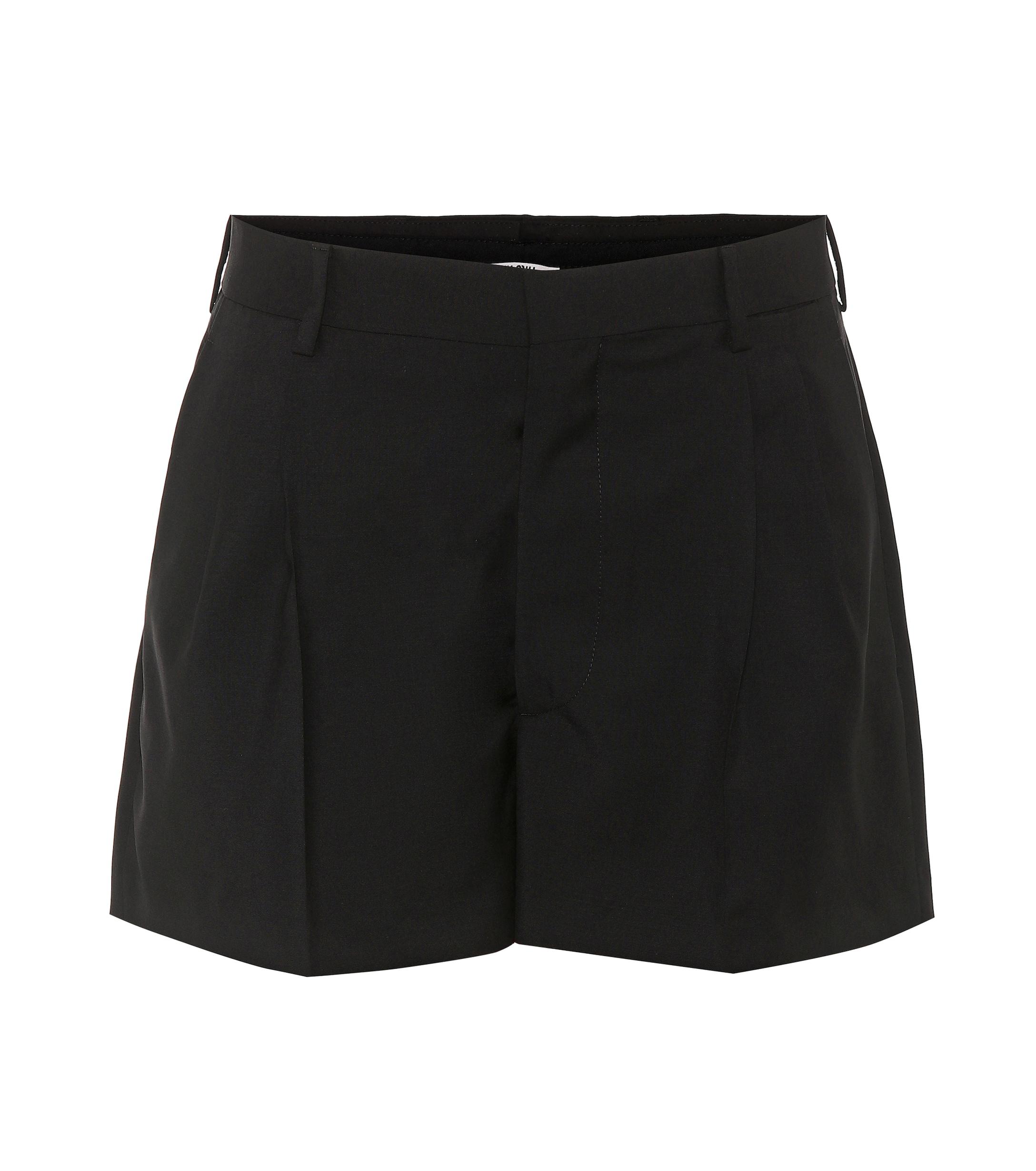 Miu Miu Wool And Mohair Shorts in Nero (Black) - Lyst