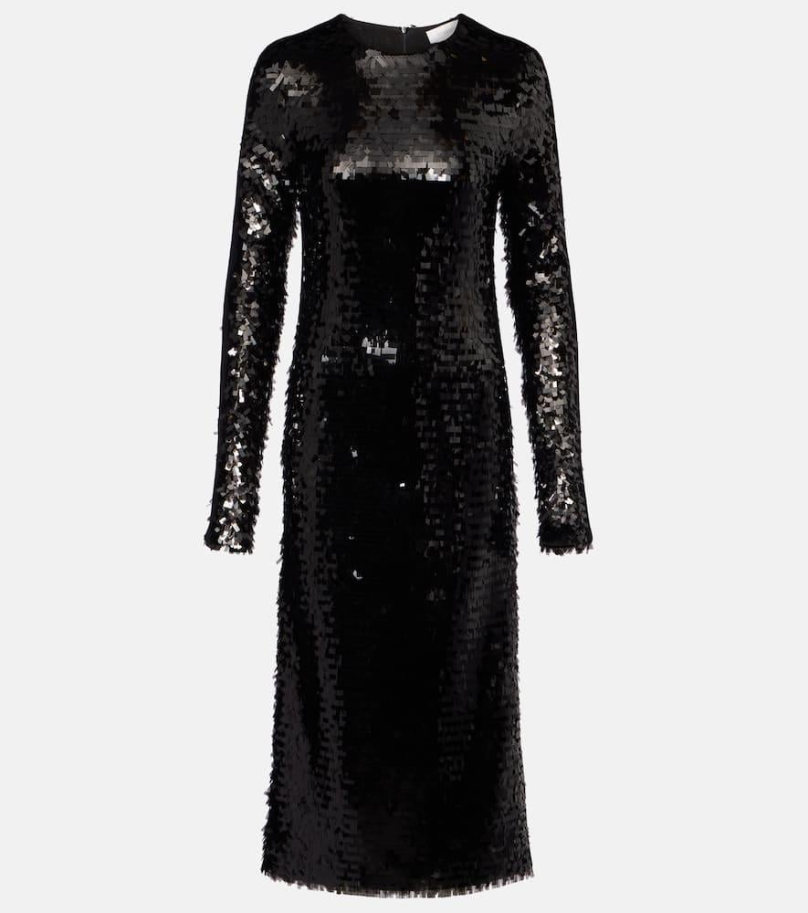Sportmax Elleni Sequined Jersey Midi Dress in Black Lyst UK
